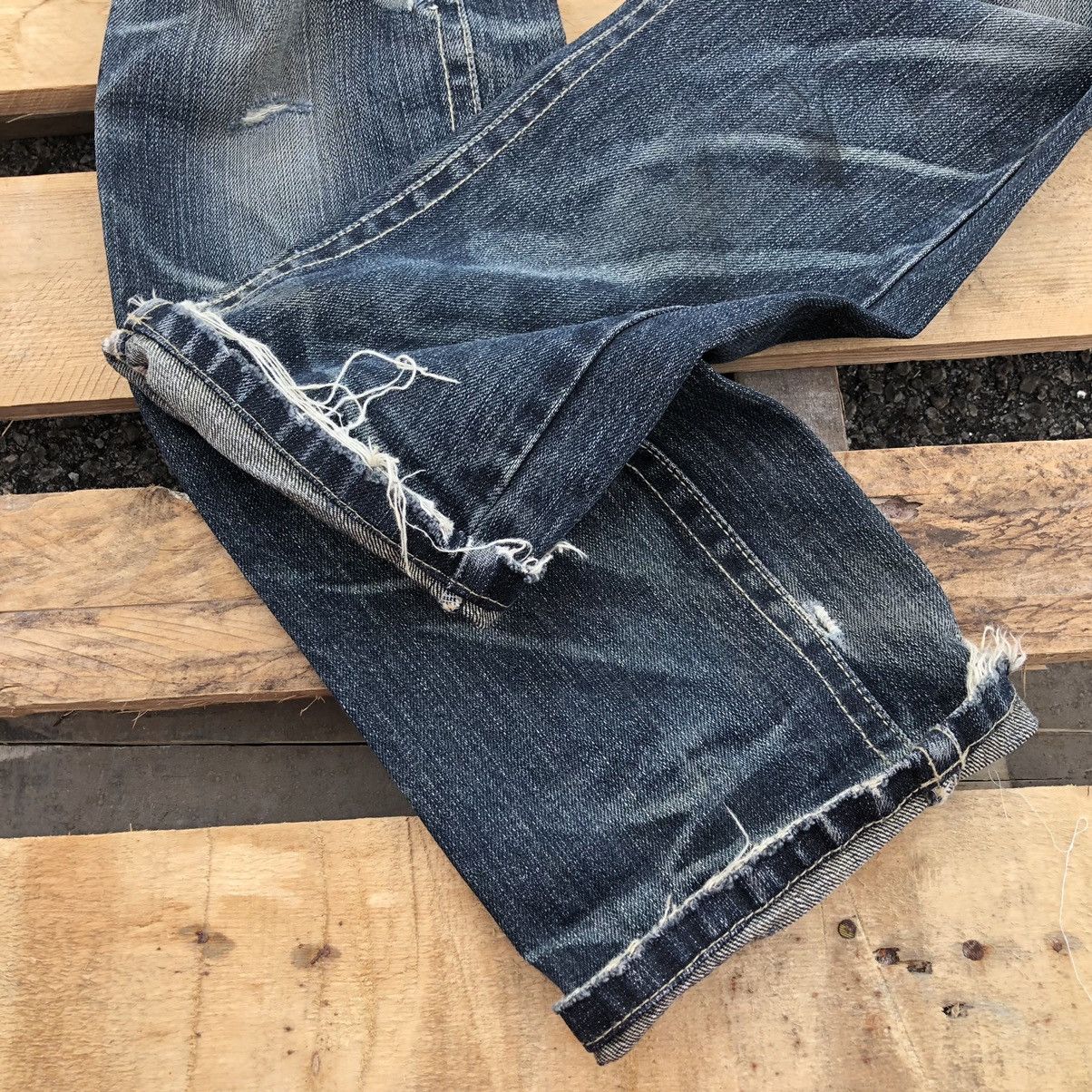 Japanese Brand Number Nine Style Distressed Indian Motocycle Denim Jeans Size US 30 / EU 46 - 9 Thumbnail