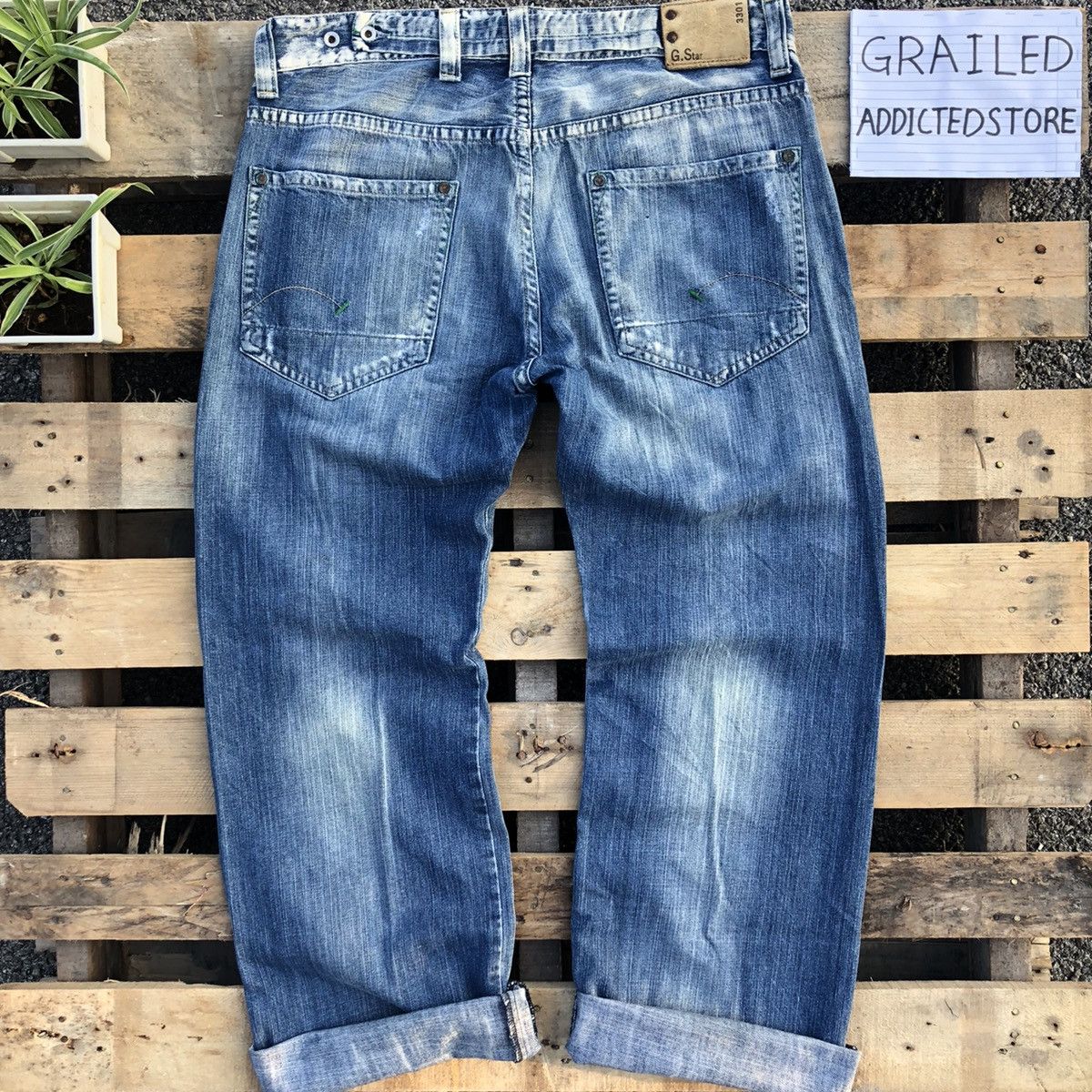 Image of Distressed Denim x G Star Raw Vintage G-Star Raw 3301 Denim Jeans Italy, Men's (Size 38)