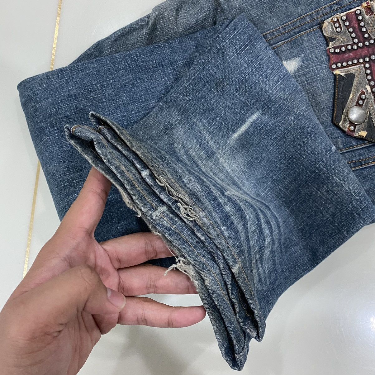 semanticdesign Semantic Design Buckle Distressed Denim Jeans Size US 32 / EU 48 - 15 Thumbnail