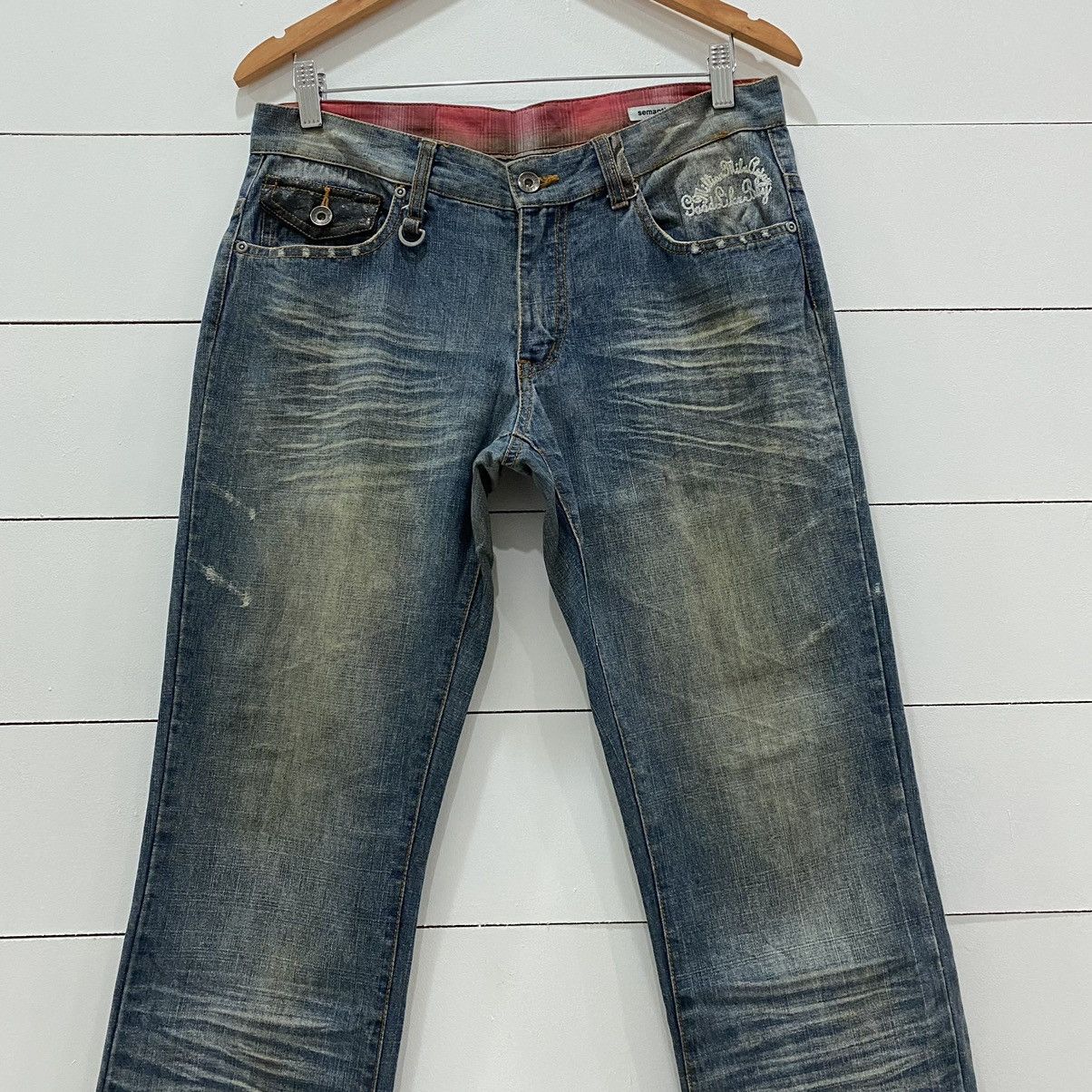 semanticdesign Semantic Design Buckle Distressed Denim Jeans Size US 32 / EU 48 - 6 Thumbnail