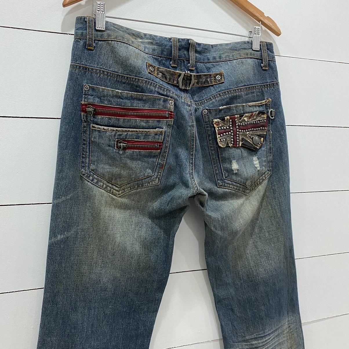 semanticdesign Semantic Design Buckle Distressed Denim Jeans Size US 32 / EU 48 - 3 Thumbnail