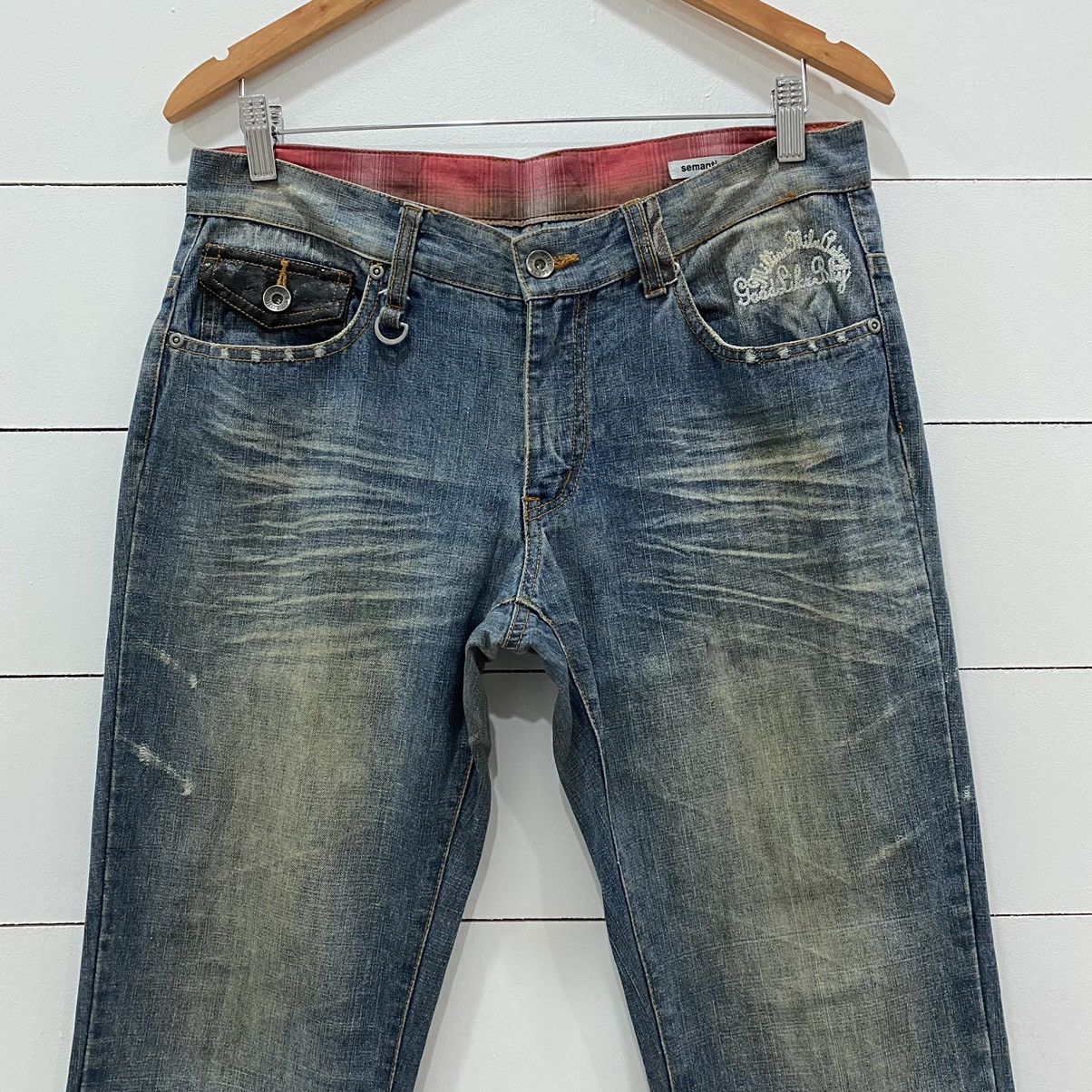 semanticdesign Semantic Design Buckle Distressed Denim Jeans Size US 32 / EU 48 - 7 Thumbnail