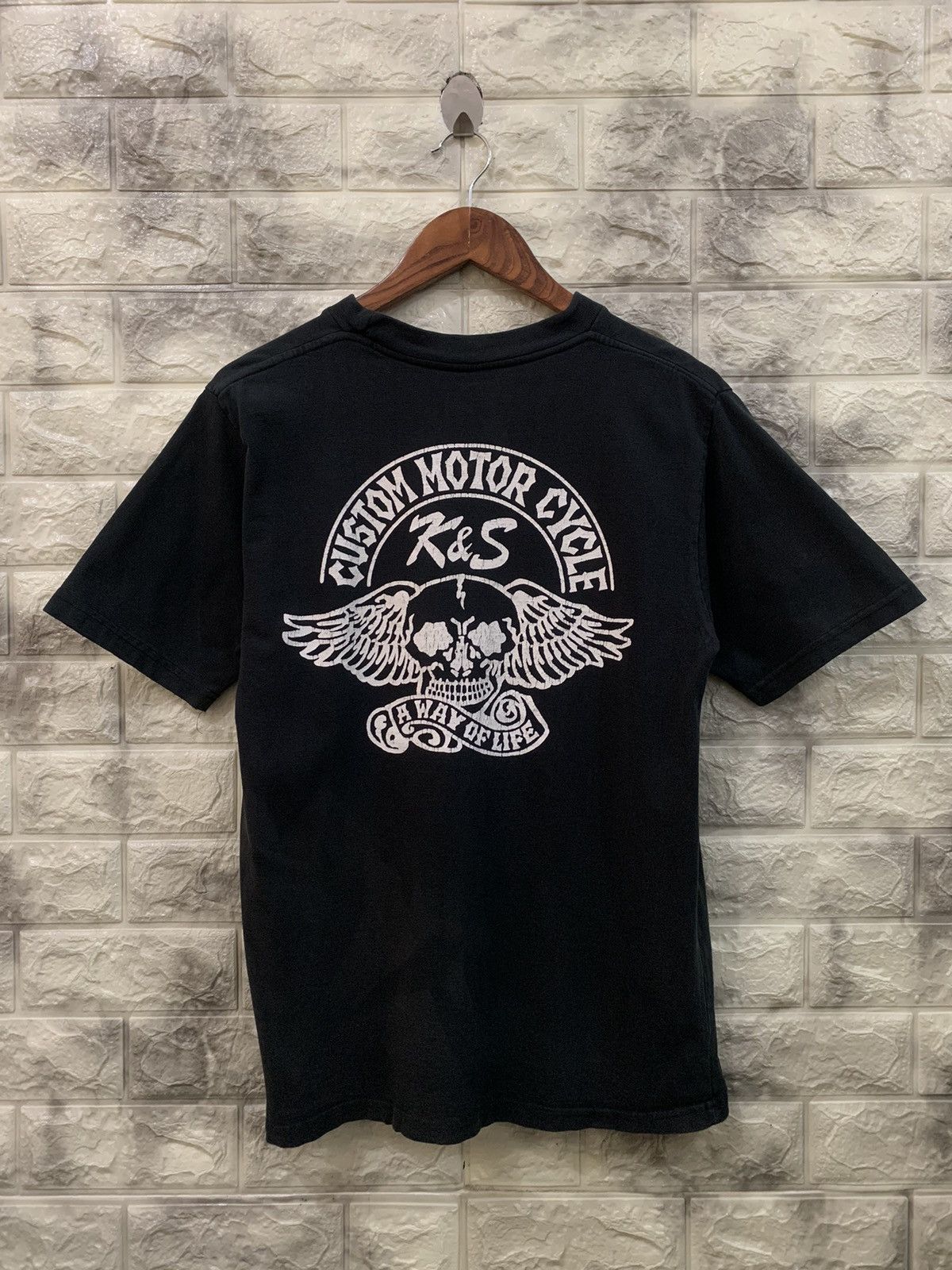 Vintage Vintage K&S Custom Motorcycle Black Tee Size US M / EU 48-50 / 2 - 1 Thumbnail