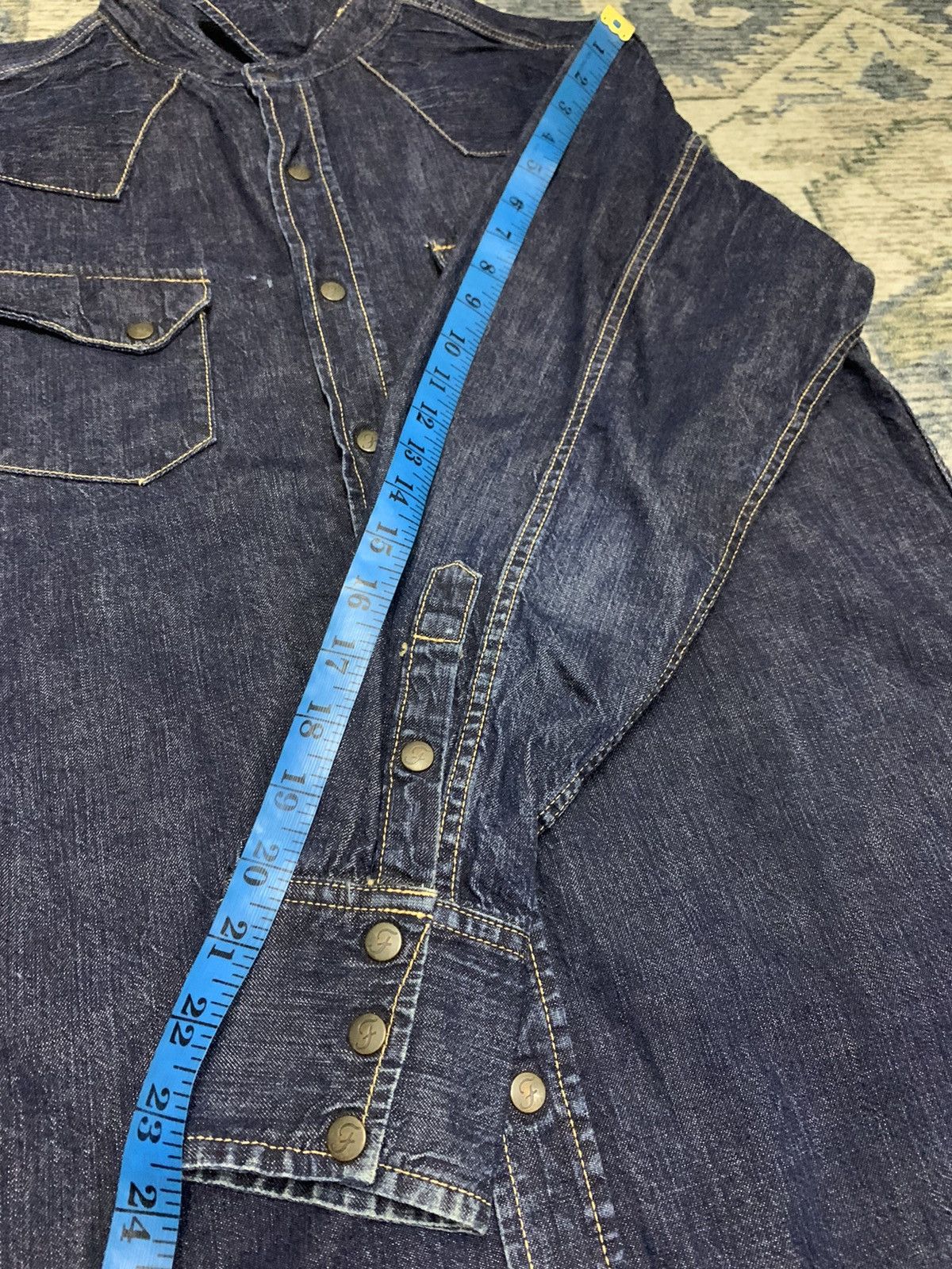 Full Count & Co. × Japanese Brand × Vintage Fullcount Western Denim Snap Button Shirt Size US XS / EU 42 / 0 - 9 Thumbnail