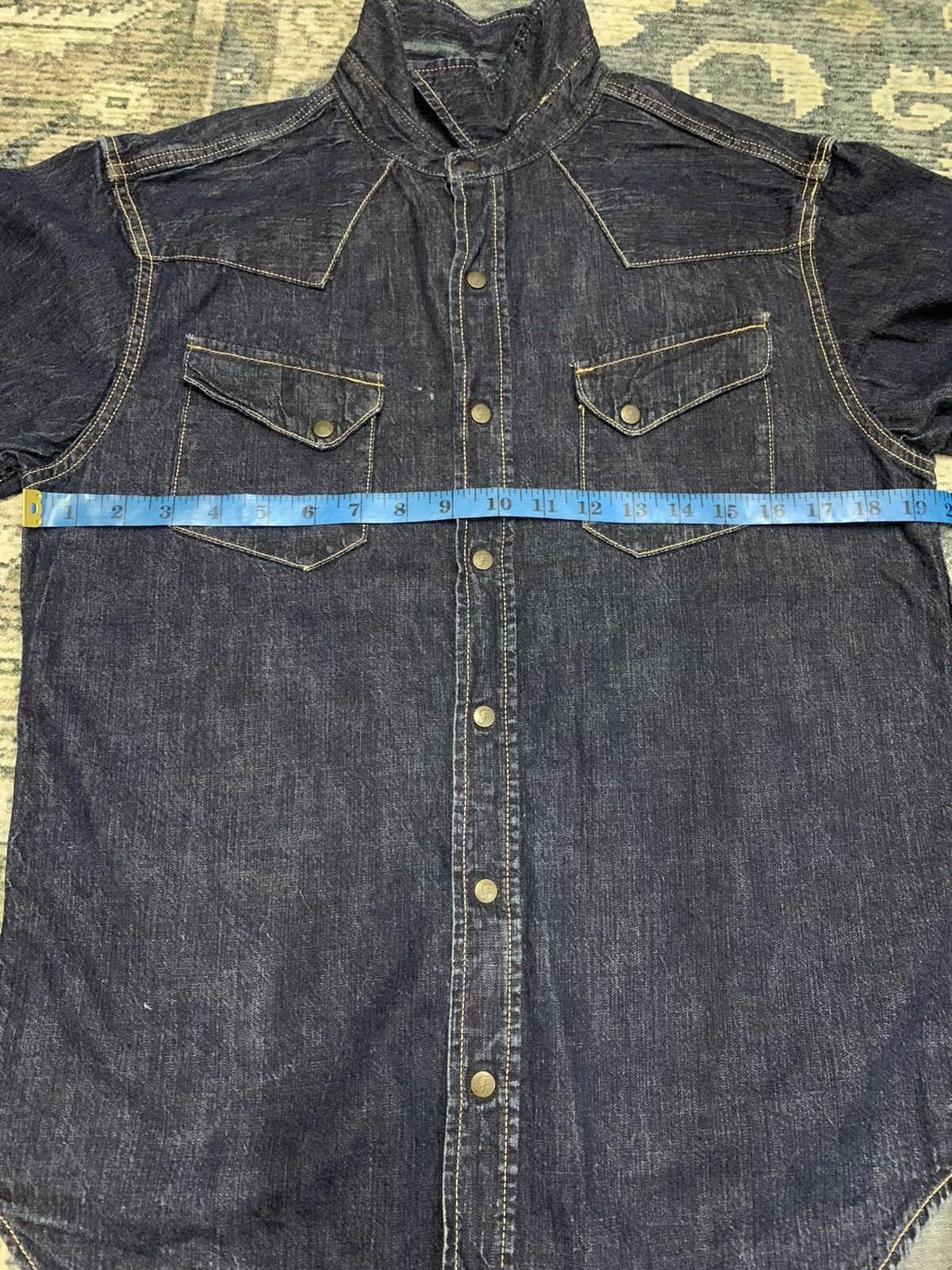 Full Count & Co. × Japanese Brand × Vintage Fullcount Western Denim Snap Button Shirt Size US XS / EU 42 / 0 - 6 Thumbnail