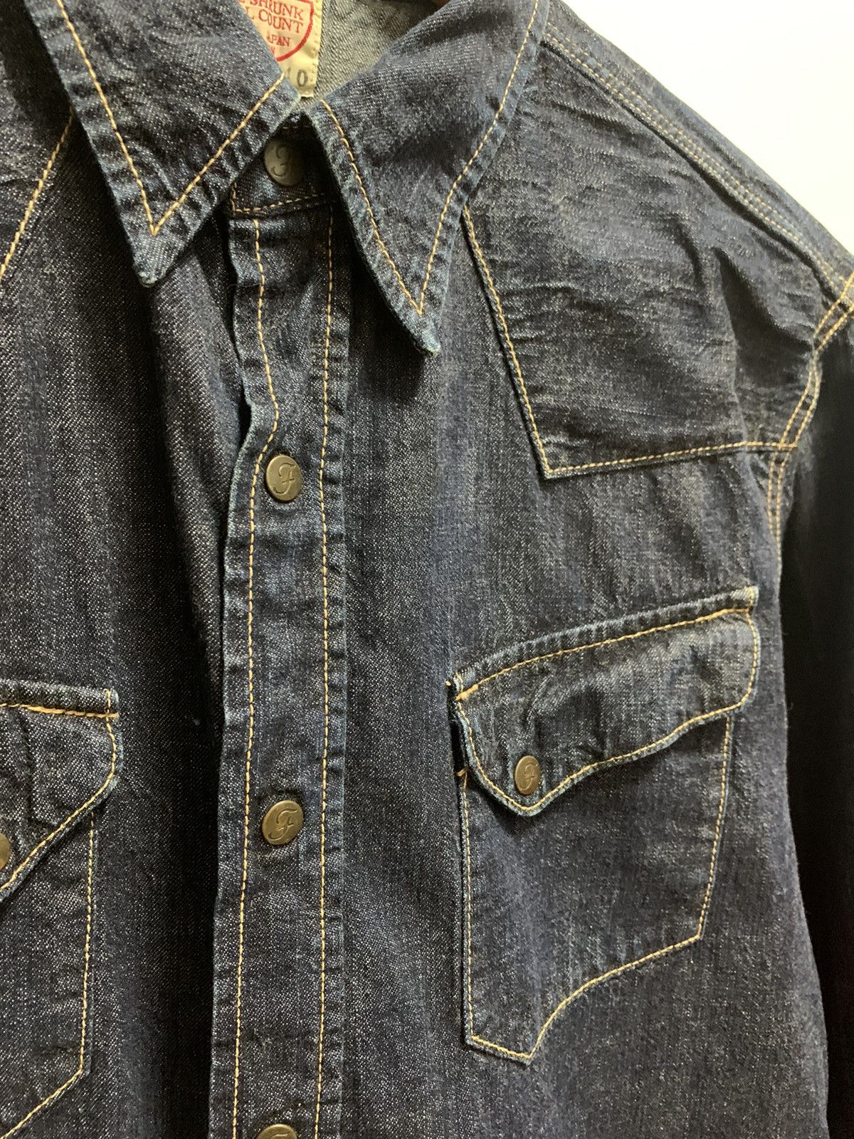 Full Count & Co. × Japanese Brand × Vintage Fullcount Western Denim Snap Button Shirt Size US XS / EU 42 / 0 - 3 Thumbnail