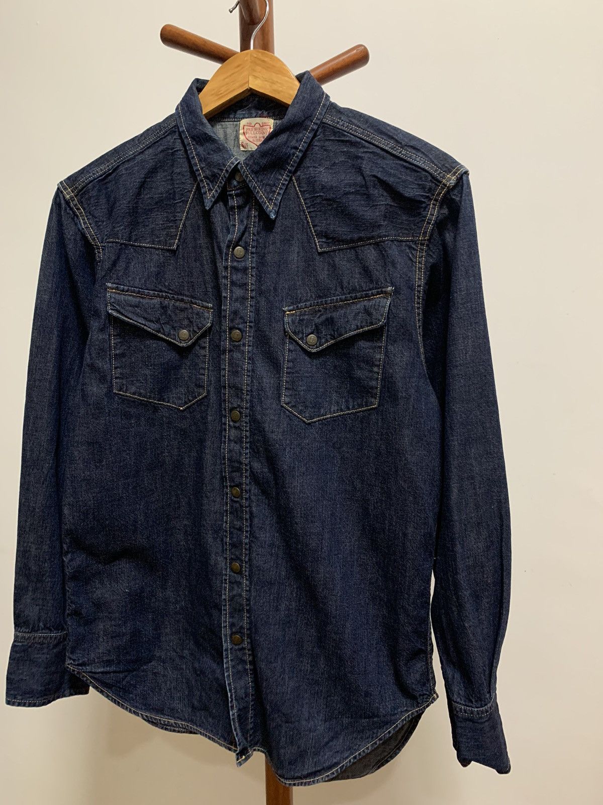 Full Count & Co. × Japanese Brand × Vintage Fullcount Western Denim Snap Button Shirt Size US XS / EU 42 / 0 - 2 Thumbnail