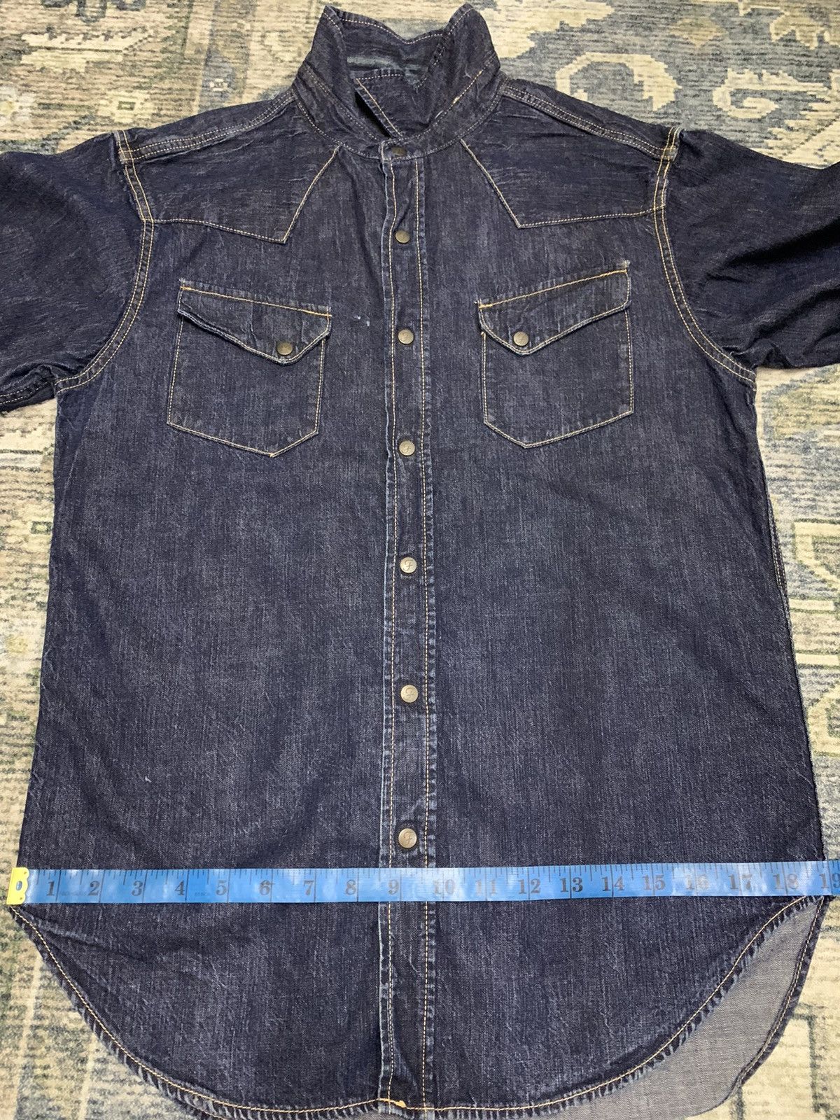 Full Count & Co. × Japanese Brand × Vintage Fullcount Western Denim Snap Button Shirt Size US XS / EU 42 / 0 - 10 Thumbnail