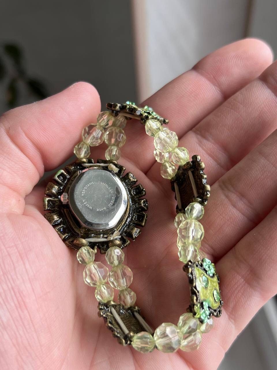 Japanese Brand × Vintage Vintage Japanese style futuristic Watch Green Crystal 🪲🌳🍏🏞🍃 Size ONE SIZE - 3 Thumbnail