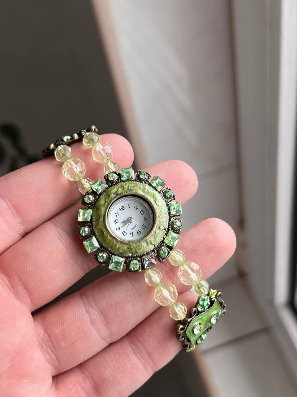 Japanese Brand × Vintage Vintage Japanese style futuristic Watch Green Crystal 🪲🌳🍏🏞🍃 Size ONE SIZE - 5 Thumbnail