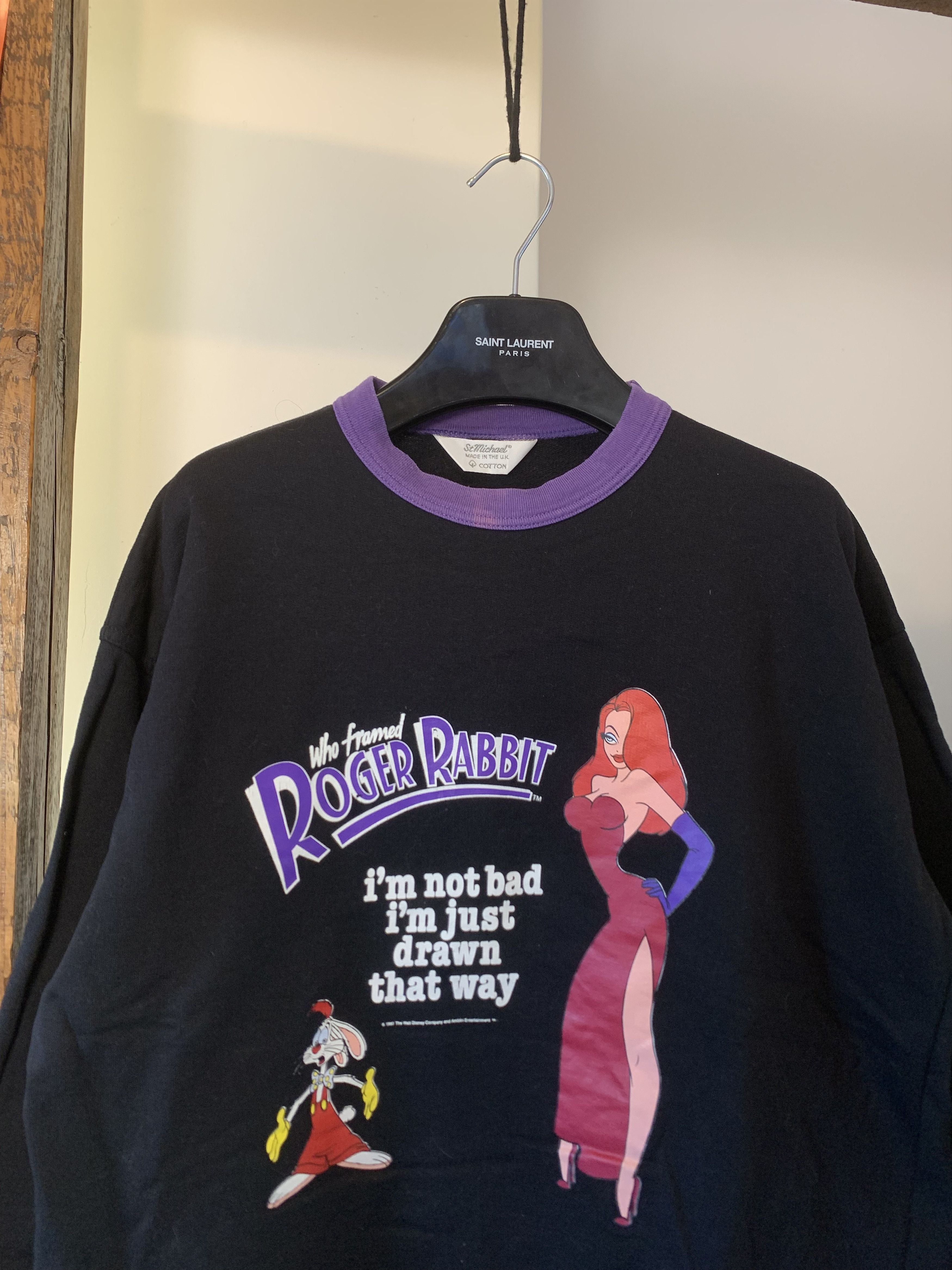 Disney × Vintage 1987 "Who Framed Roger Rabbit" Rare Promo Sweatshirt Size US M / EU 48-50 / 2 - 3 Thumbnail