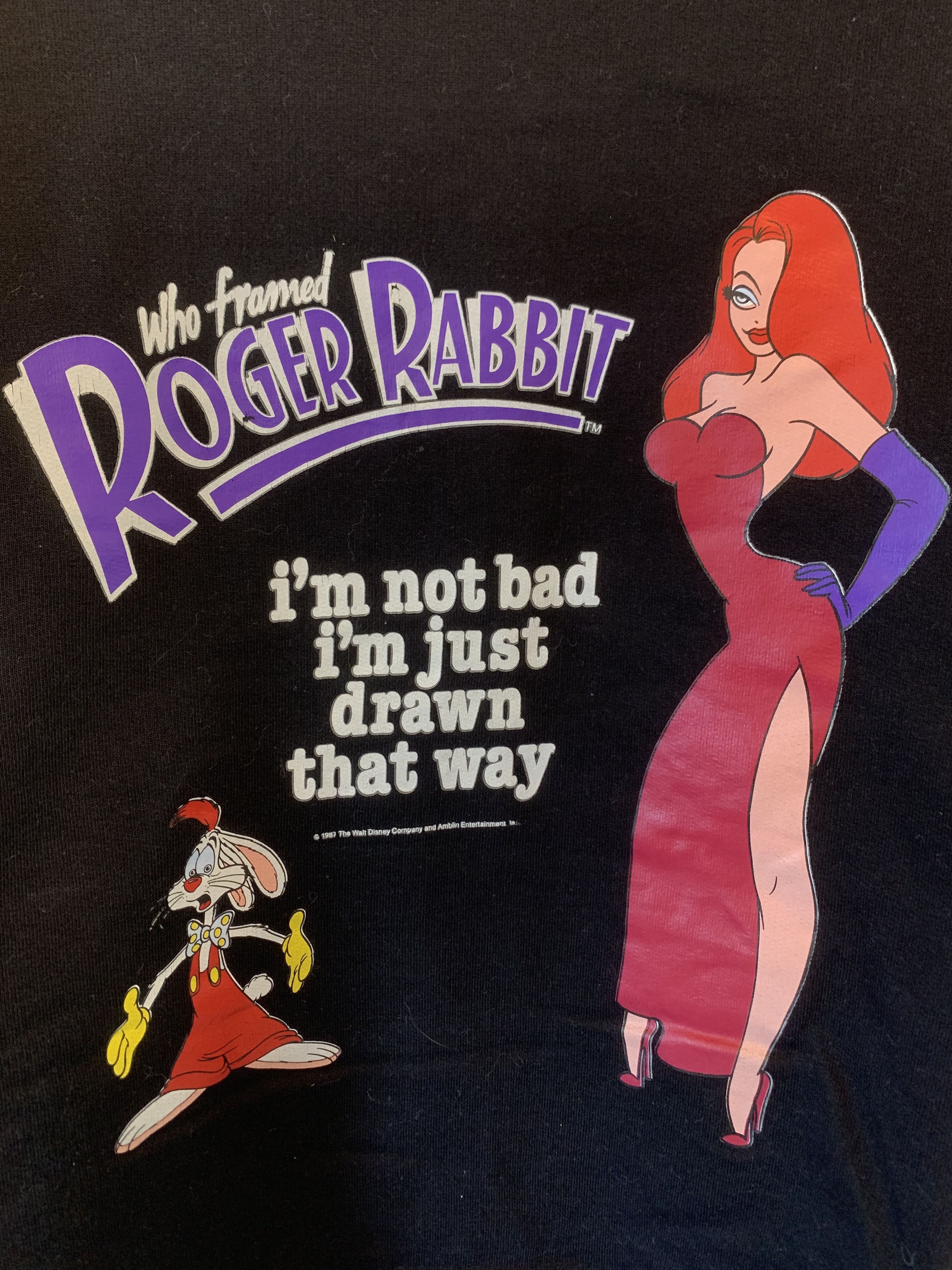 Disney × Vintage 1987 "Who Framed Roger Rabbit" Rare Promo Sweatshirt Size US M / EU 48-50 / 2 - 4 Thumbnail