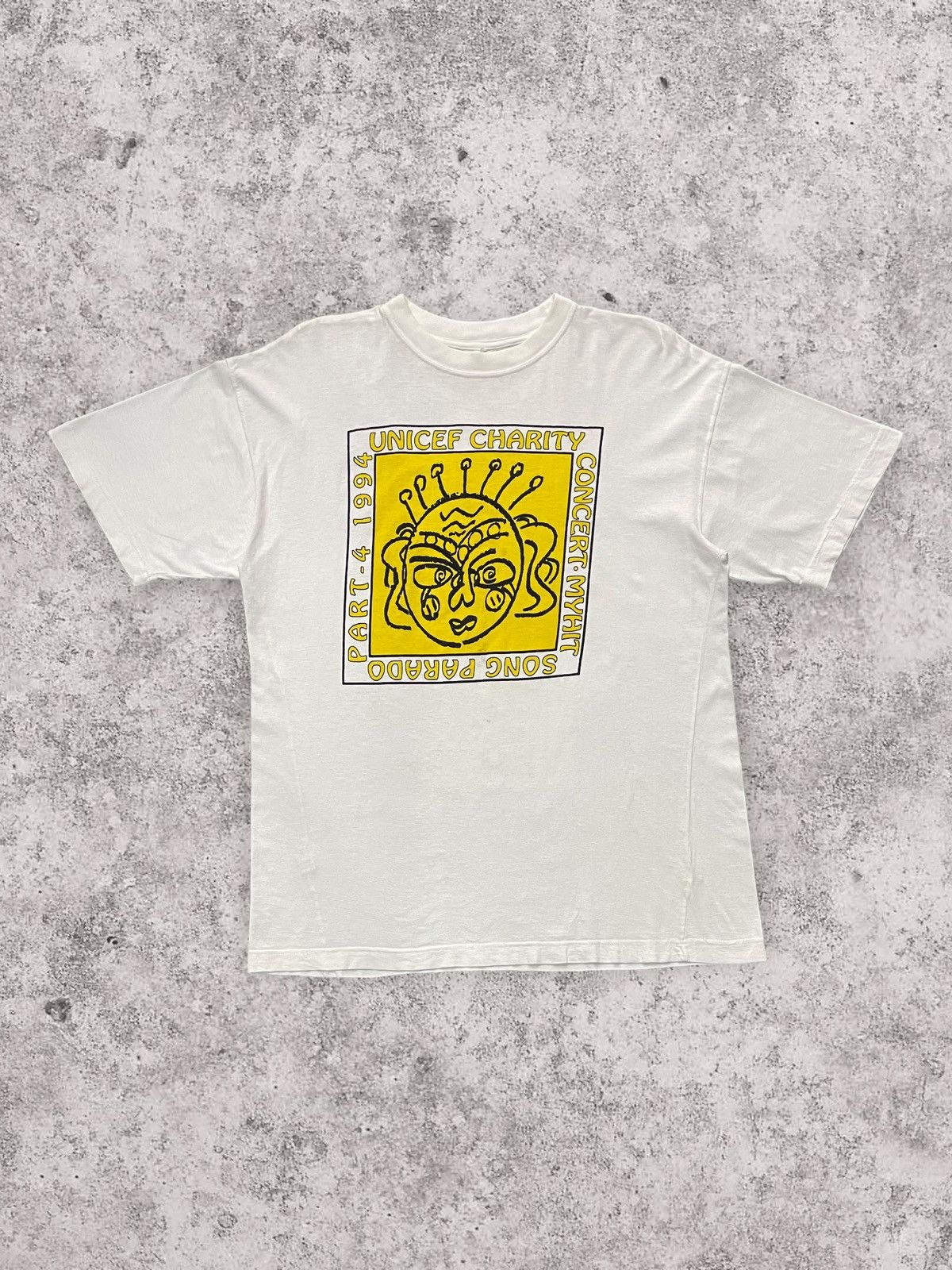 Vintage Vintage 90s Unicef Charity Concert Myhit Art Tshirt Size US M / EU 48-50 / 2 - 1 Thumbnail