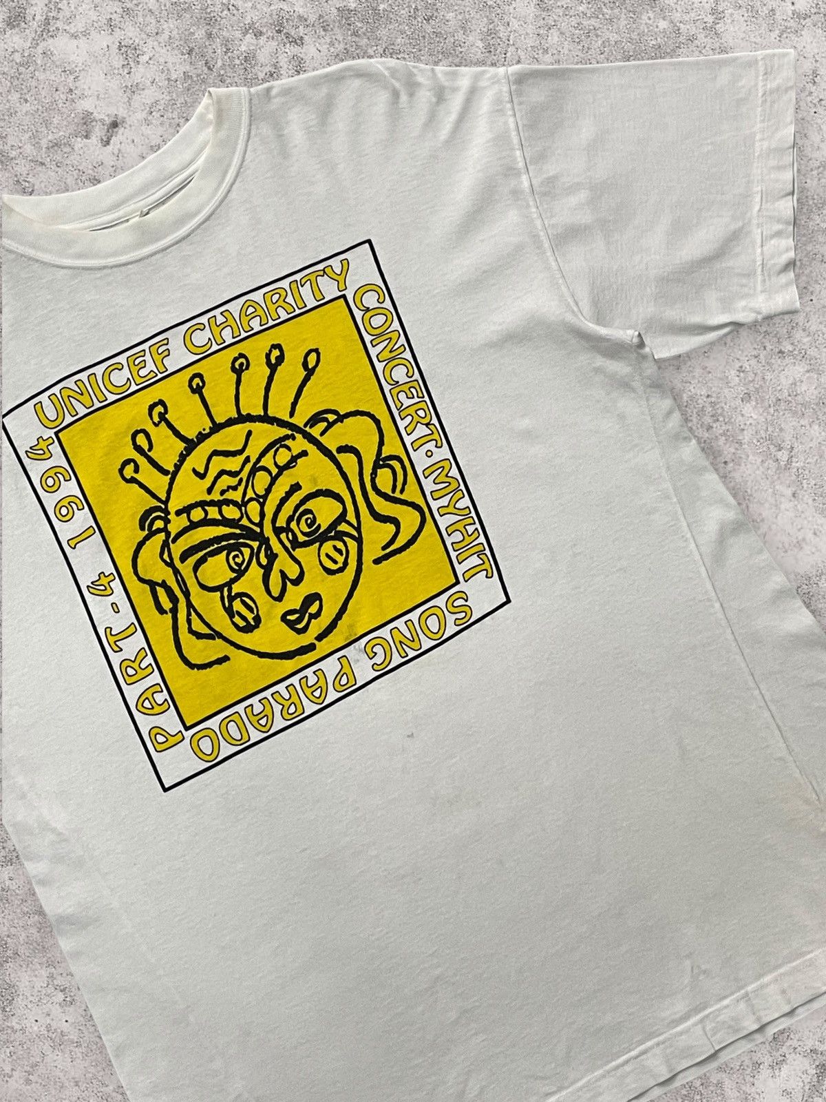 Vintage Vintage 90s Unicef Charity Concert Myhit Art Tshirt Size US M / EU 48-50 / 2 - 3 Thumbnail