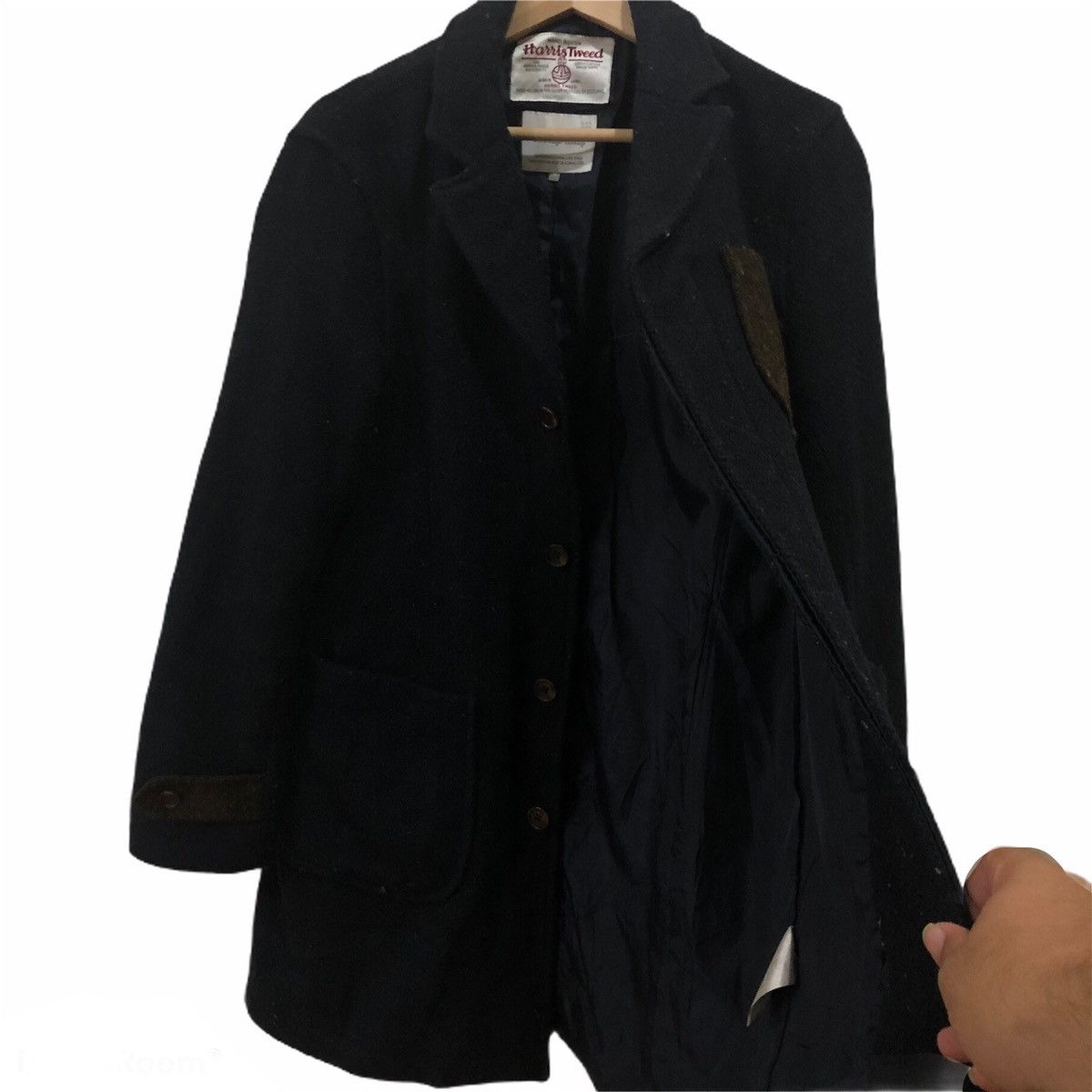 Hand Woven Harris Tweed Wool Coat
