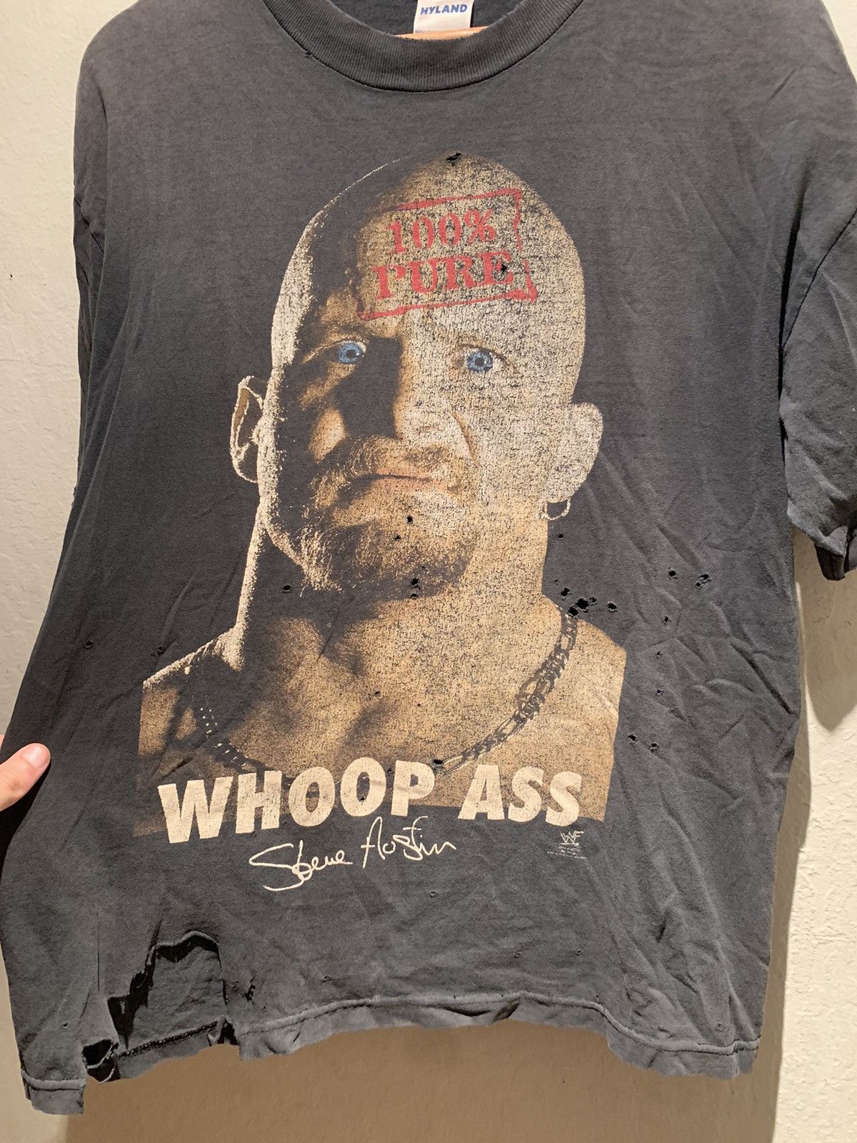 Vintage × WWE × WWF *RARE* Vintage Stone Cold Steve Austin WHOOP ASS T-Shirt - L Size US L / EU 52-54 / 3 - 2 Thumbnail