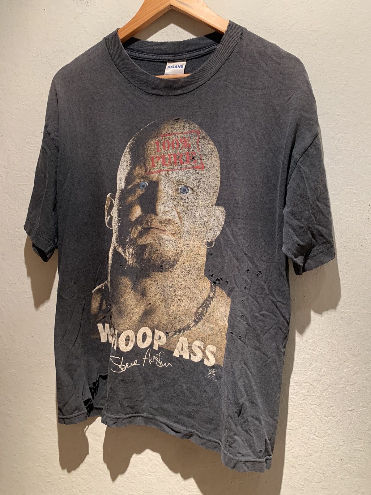 Vintage × WWE × WWF *RARE* Vintage Stone Cold Steve Austin WHOOP ASS T-Shirt - L Size US L / EU 52-54 / 3 - 1 Thumbnail