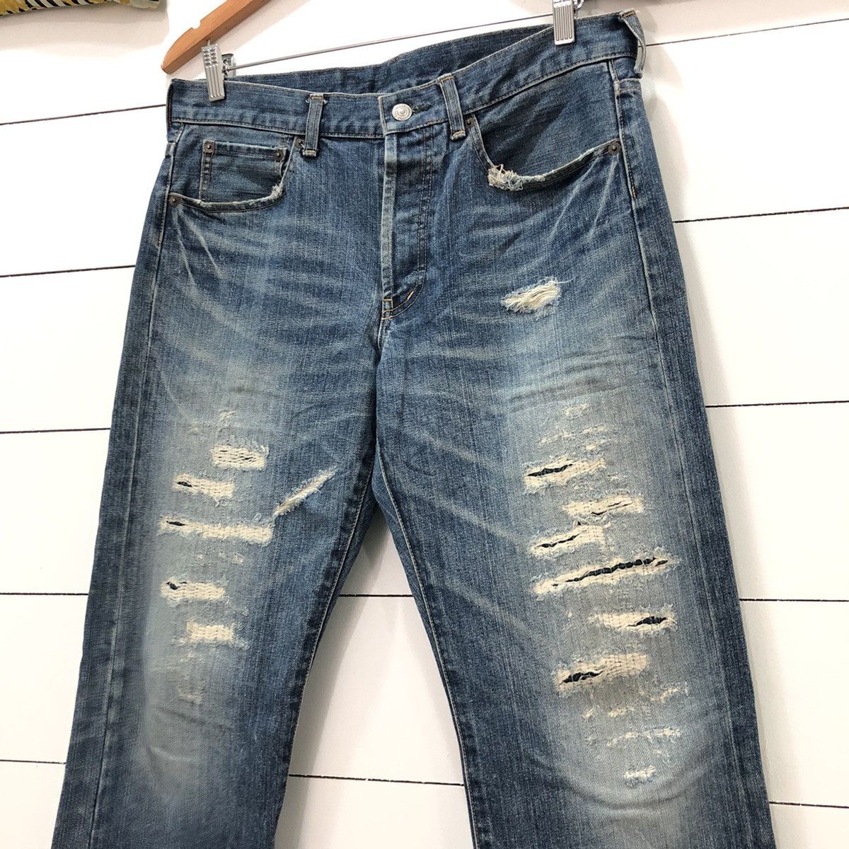 Japanese Brand × Takeo Kikuchi TAKEO KIKUCHI Japan Distressed Denim Jeans Size US 33 - 3 Thumbnail