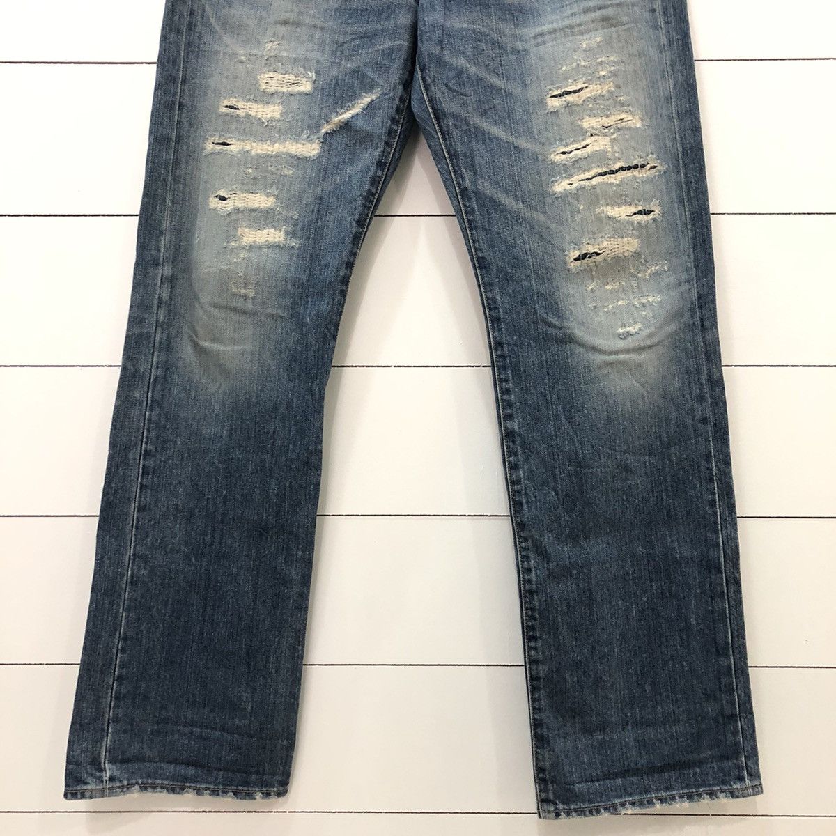 Japanese Brand × Takeo Kikuchi TAKEO KIKUCHI Japan Distressed Denim Jeans Size US 33 - 2 Thumbnail