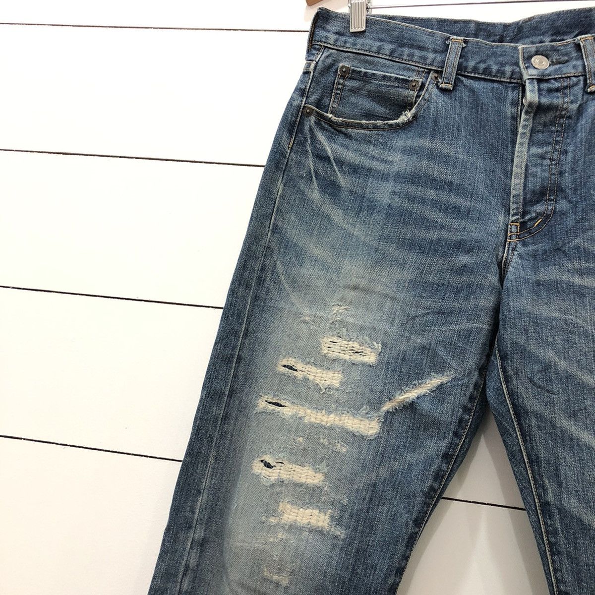 Japanese Brand × Takeo Kikuchi TAKEO KIKUCHI Japan Distressed Denim Jeans Size US 33 - 5 Thumbnail