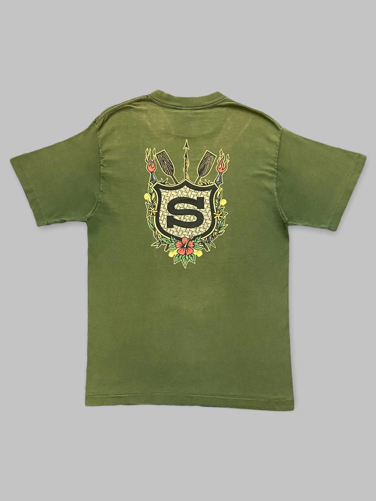 Stussy × Vintage Vintage 90’s Stussy Back Hint Sun Faded Tshirt Size US M / EU 48-50 / 2 - 1 Thumbnail