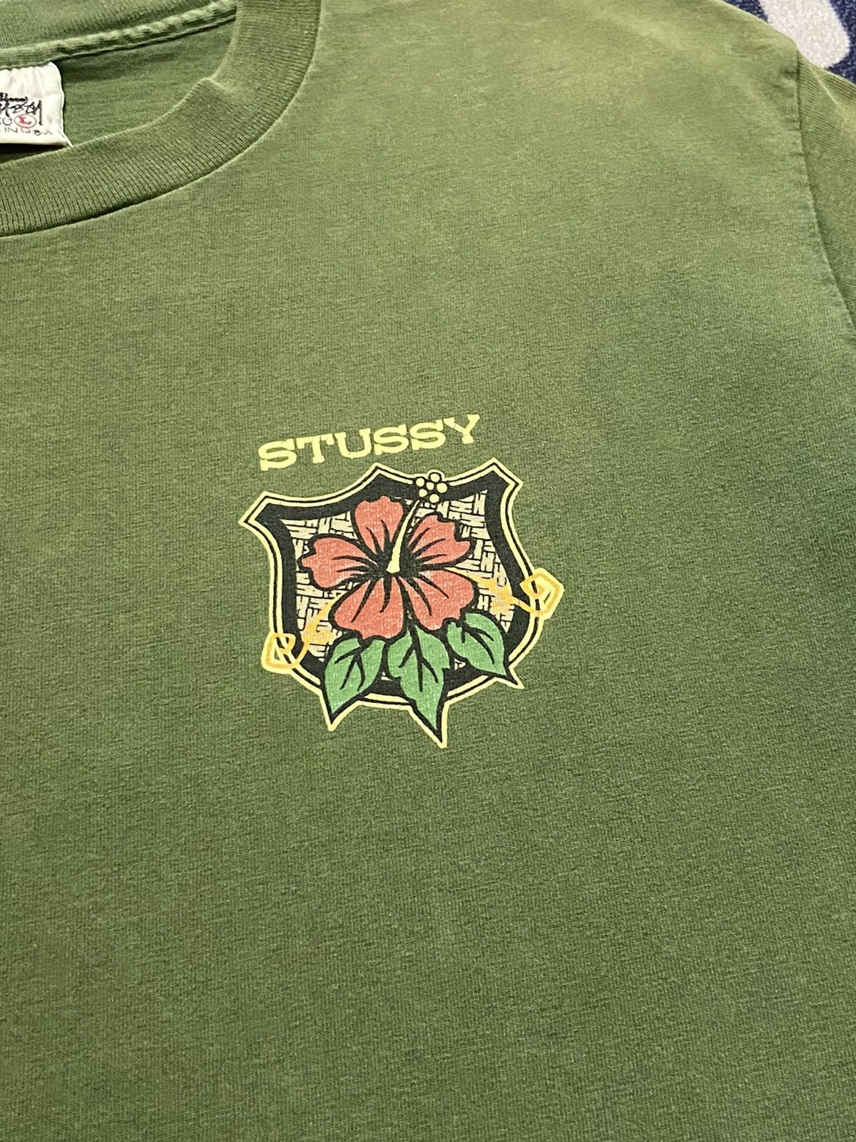 Stussy × Vintage Vintage 90’s Stussy Back Hint Sun Faded Tshirt Size US M / EU 48-50 / 2 - 7 Thumbnail
