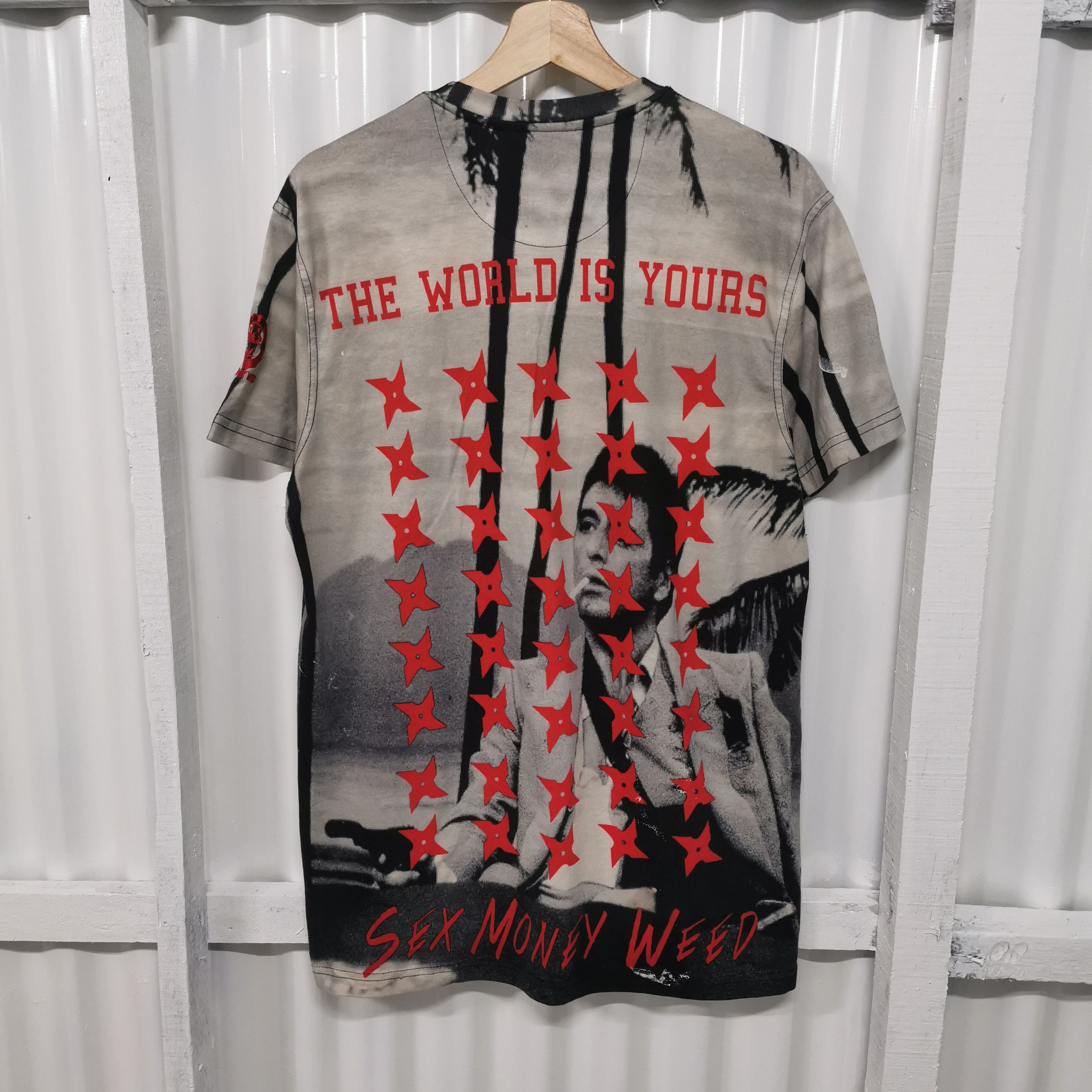 Vintage Rare SCARFACE SEX MONEY WEED FULL PRINT TEE Size US M / EU 48-50 / 2 - 14 Thumbnail
