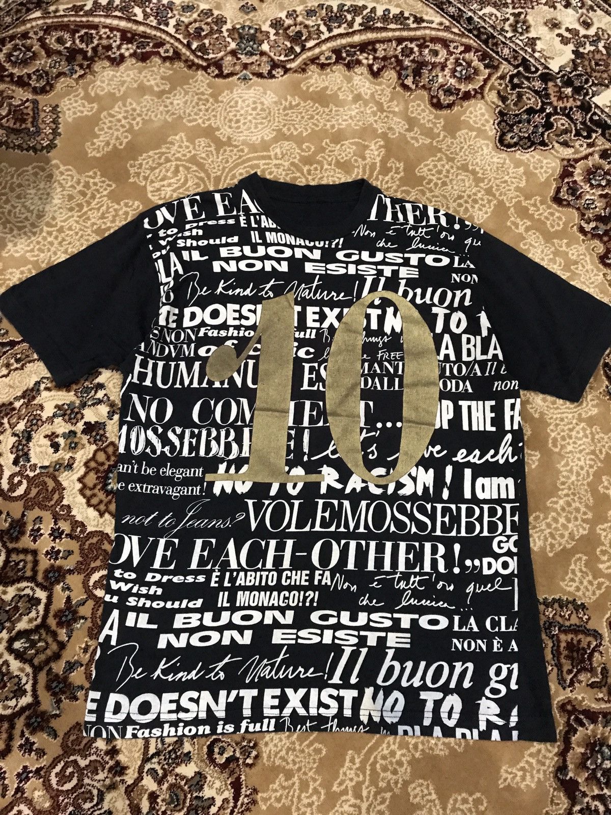 Moschino 10 Gold Logo Tee