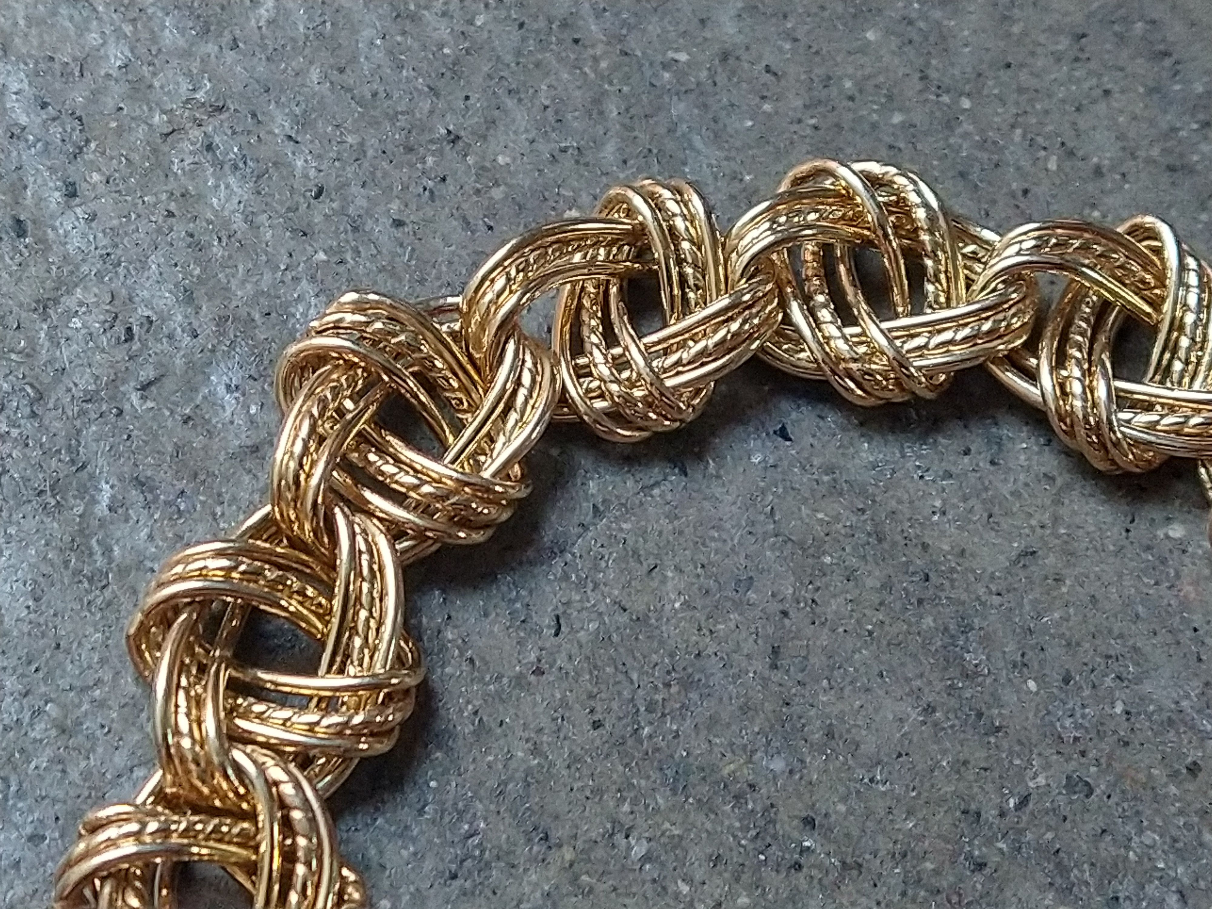 Jewelry Sterling Silver Bracelet Knot Link Chain Gold Plated 7.75" Size ONE SIZE - 3 Thumbnail