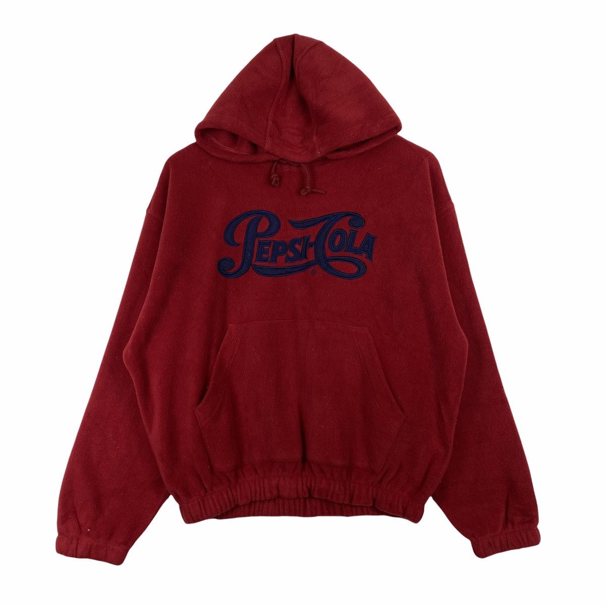 Pepsi × Vintage Vintage PEPSI COLA Big Logo Fleece Hoodie Pullover Jumper Size US L / EU 52-54 / 3 - 1 Thumbnail