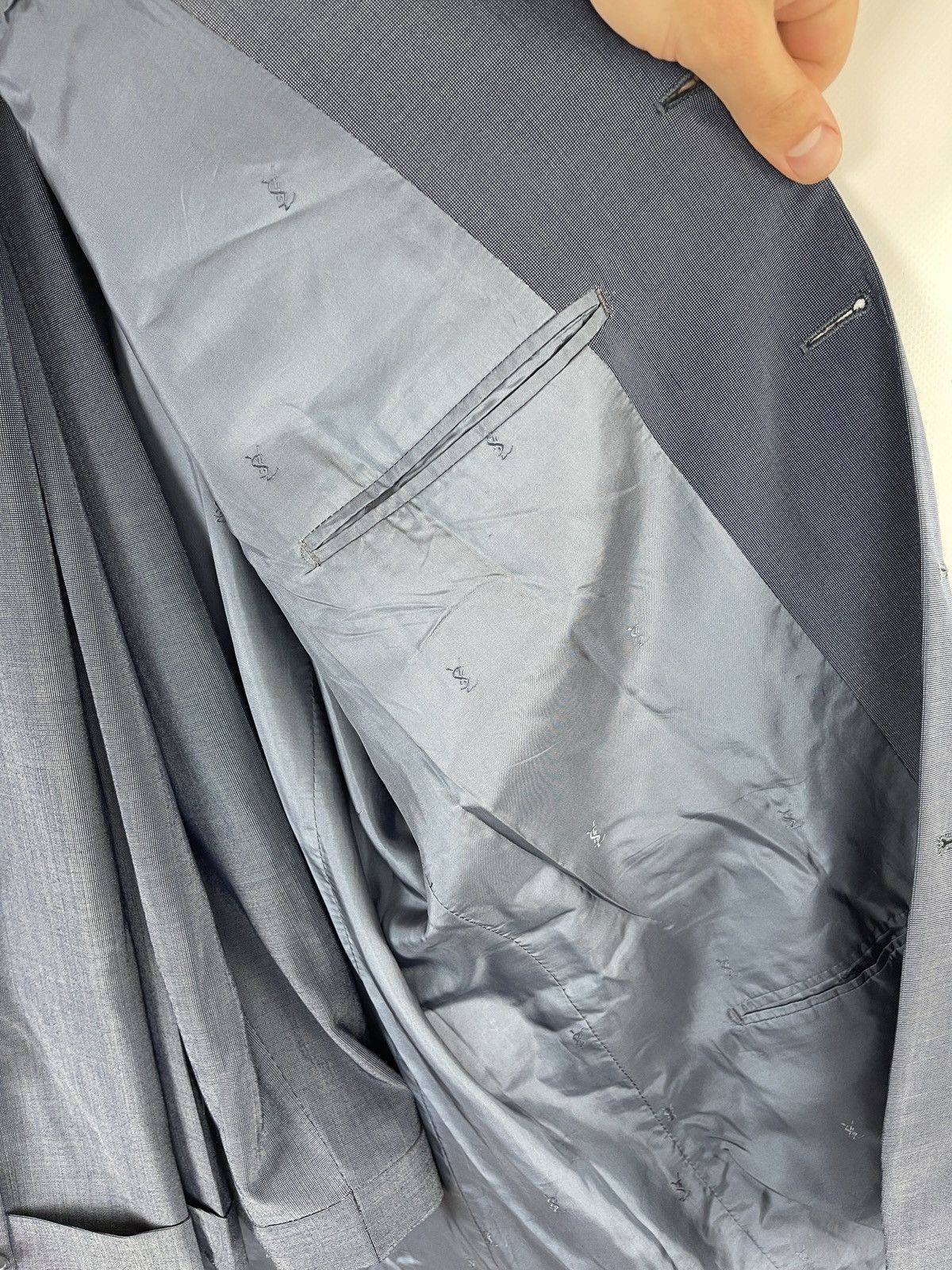 Vintage Yves Saint Laurent pour homme wool shimmer vntg 2 pcs suit Size 46R - 15 Thumbnail