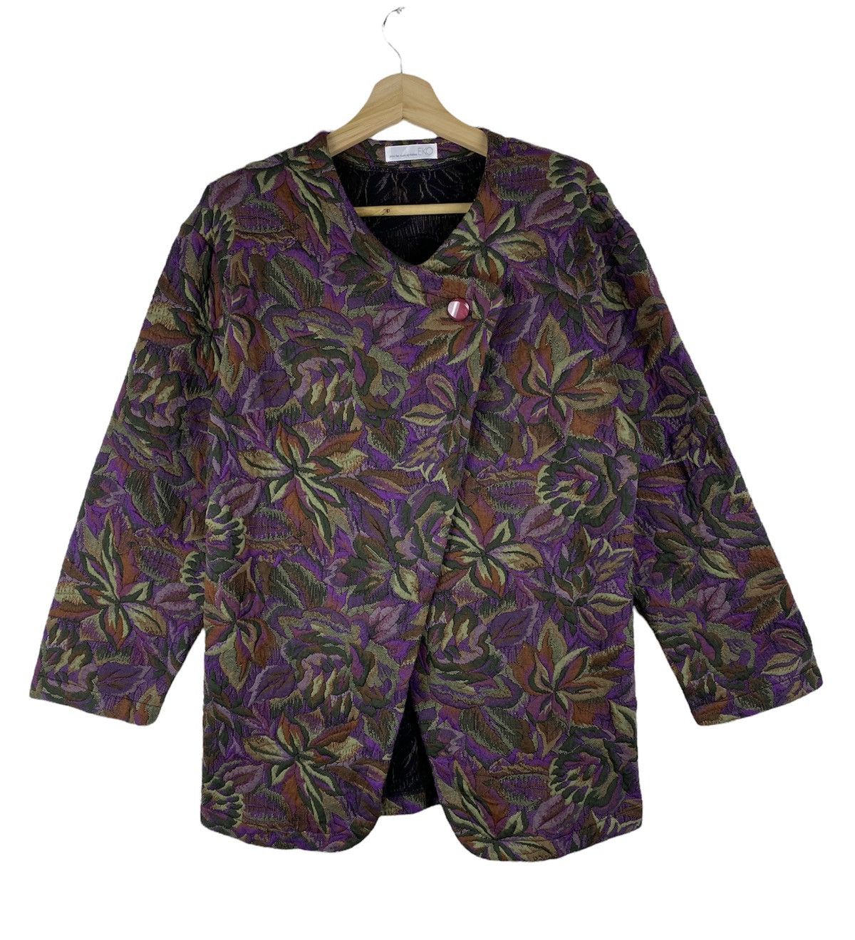 Japanese Brand OFFER 🔥 Vintage Printed Flowers Knit Cardigan Jacket Size US M / EU 48-50 / 2 - 1 Thumbnail