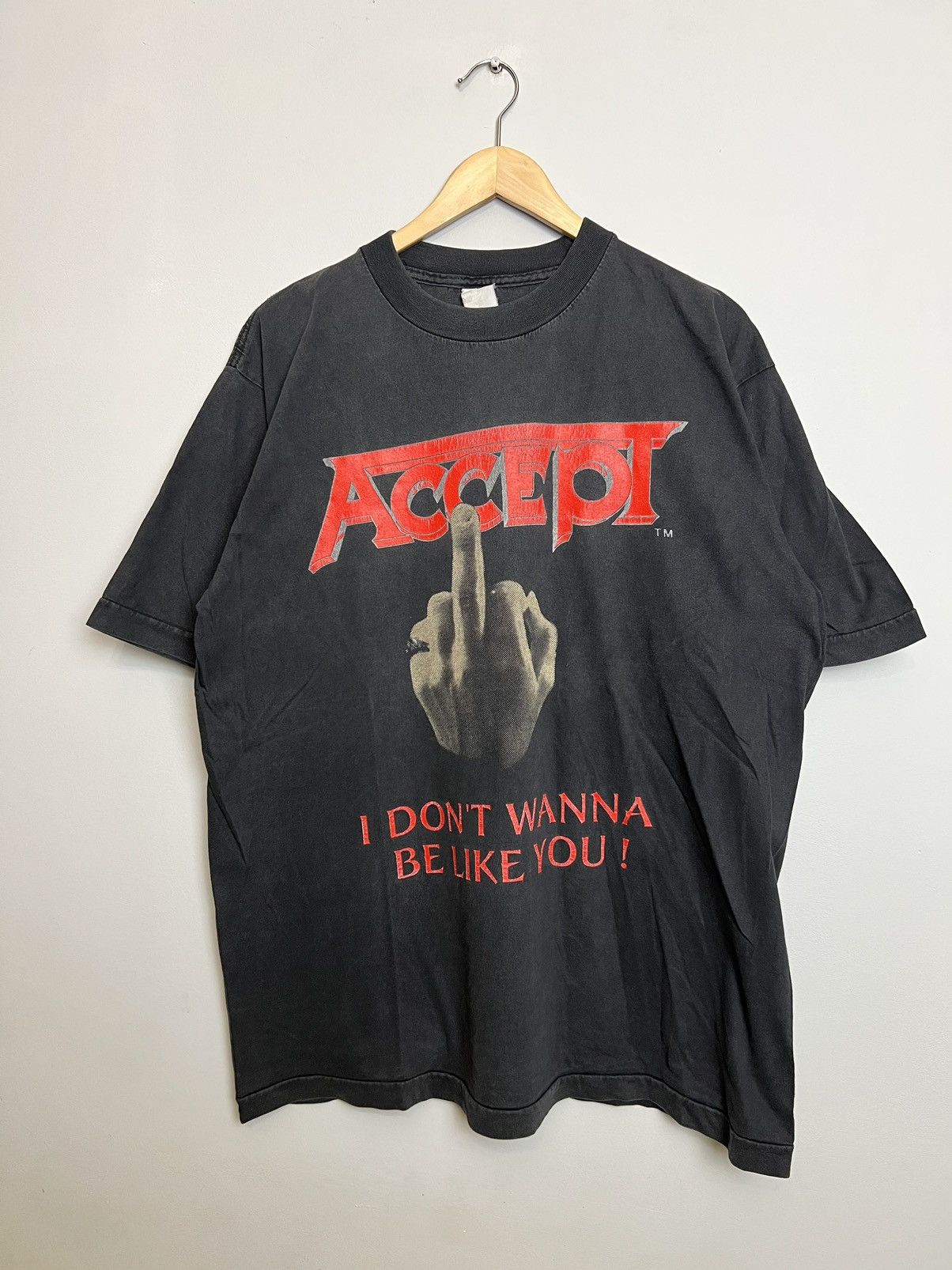 Band Tees Rare Vintage 90s Accept No Shit Metal rock Band Tshirt OG Size US XL / EU 56 / 4 - 1 Thumbnail