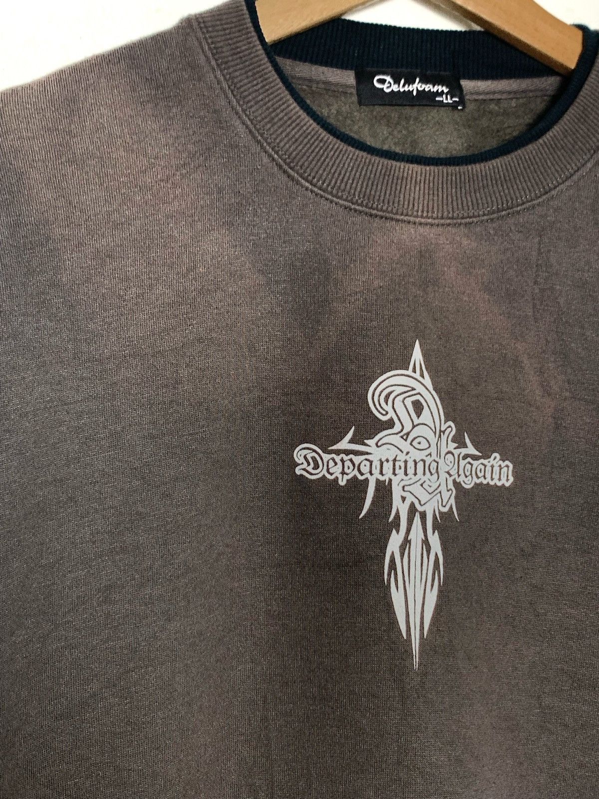 Japanese Brand Vintage Sunfaded Delufoam Departing Again Crewneck Size US XL / EU 56 / 4 - 4 Thumbnail