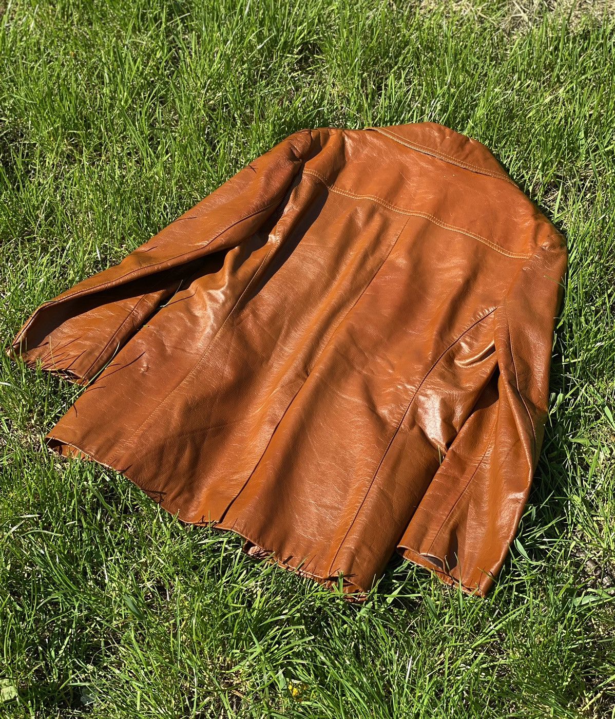Cowboy Equipment × Vintage 70’s Vintage Brown Leather jacket sharp collar American Rare Size US L / EU 52-54 / 3 - 17 Thumbnail