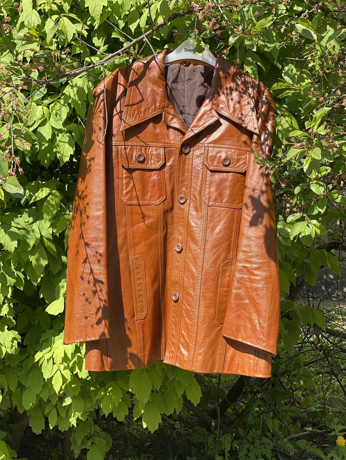 Cowboy Equipment × Vintage 70’s Vintage Brown Leather jacket sharp collar American Rare Size US L / EU 52-54 / 3 - 3 Thumbnail