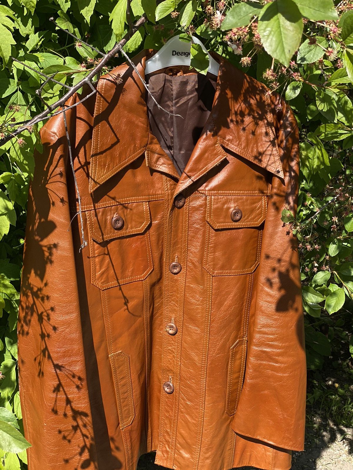 Cowboy Equipment × Vintage 70’s Vintage Brown Leather jacket sharp collar American Rare Size US L / EU 52-54 / 3 - 7 Thumbnail