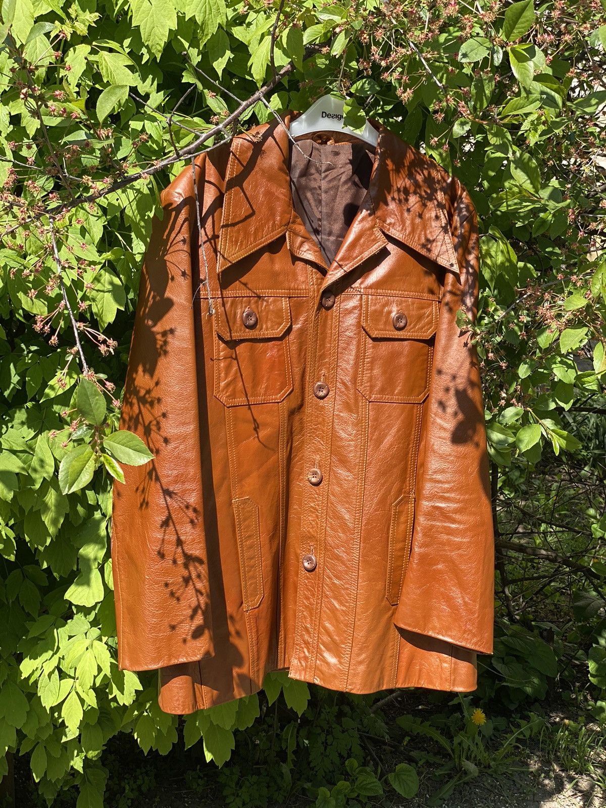 Cowboy Equipment × Vintage 70’s Vintage Brown Leather jacket sharp collar American Rare Size US L / EU 52-54 / 3 - 6 Thumbnail