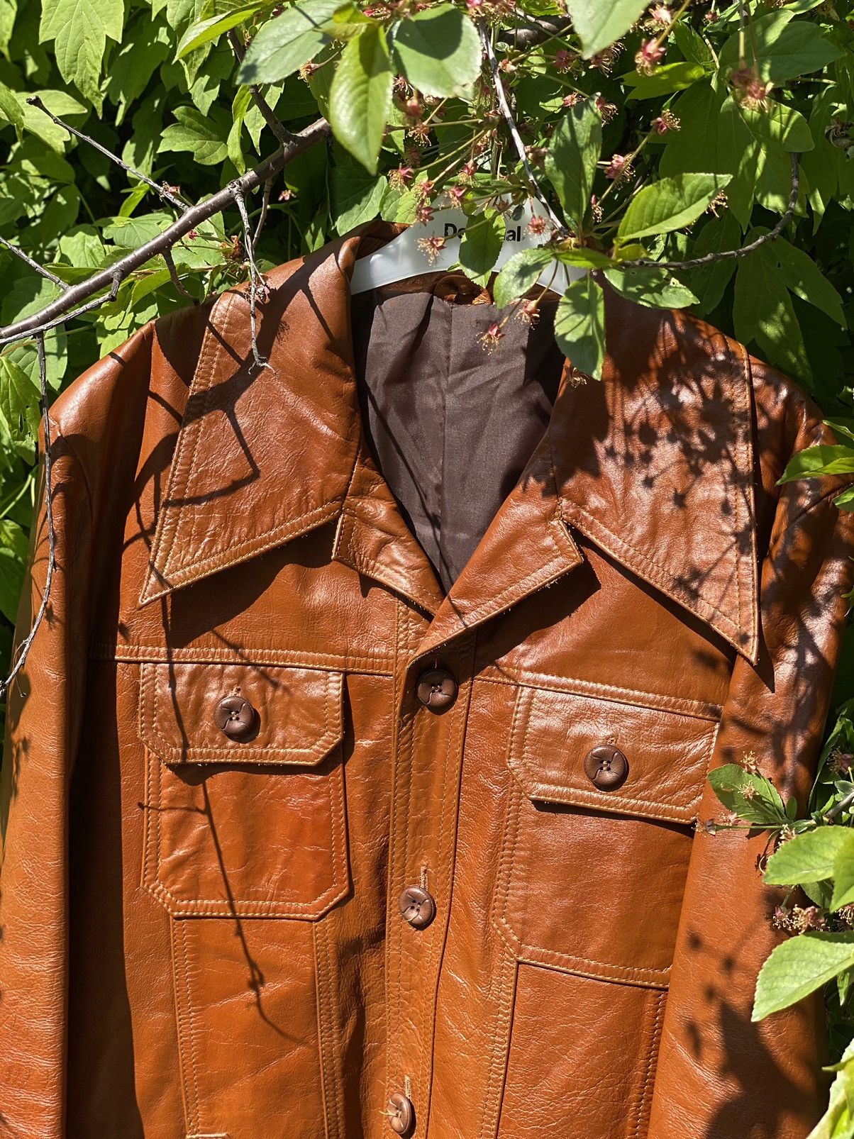Cowboy Equipment × Vintage 70’s Vintage Brown Leather jacket sharp collar American Rare Size US L / EU 52-54 / 3 - 11 Thumbnail