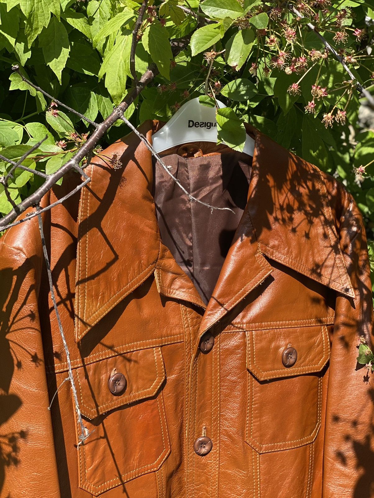 Cowboy Equipment × Vintage 70’s Vintage Brown Leather jacket sharp collar American Rare Size US L / EU 52-54 / 3 - 10 Thumbnail