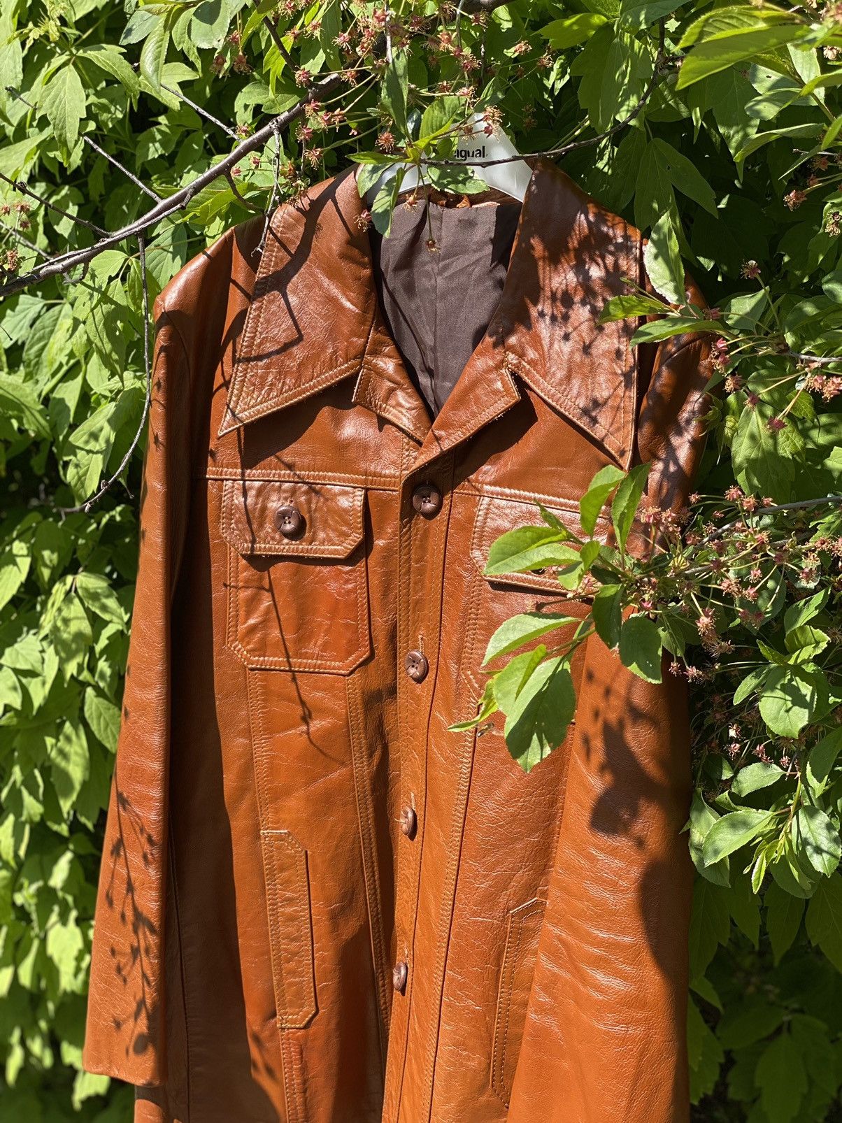 Cowboy Equipment × Vintage 70’s Vintage Brown Leather jacket sharp collar American Rare Size US L / EU 52-54 / 3 - 2 Thumbnail