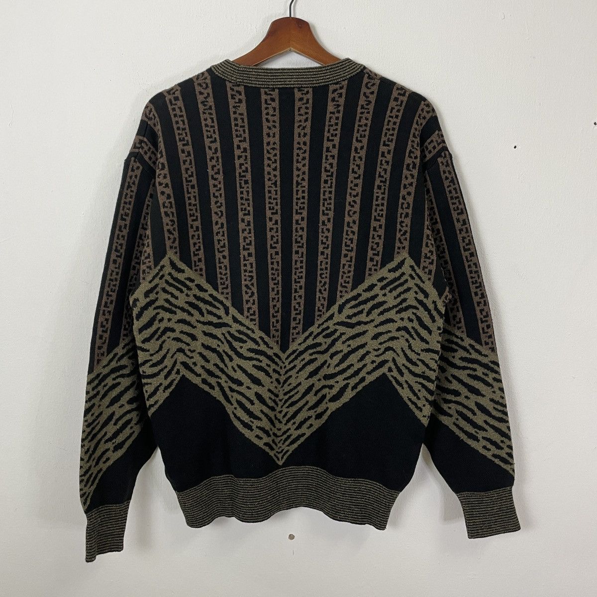 Aran Isles Knitwear RARE‼️Vintage Clever Fox Habitat Motive Jumper Knitwear Size US L / EU 52-54 / 3 - 7 Thumbnail