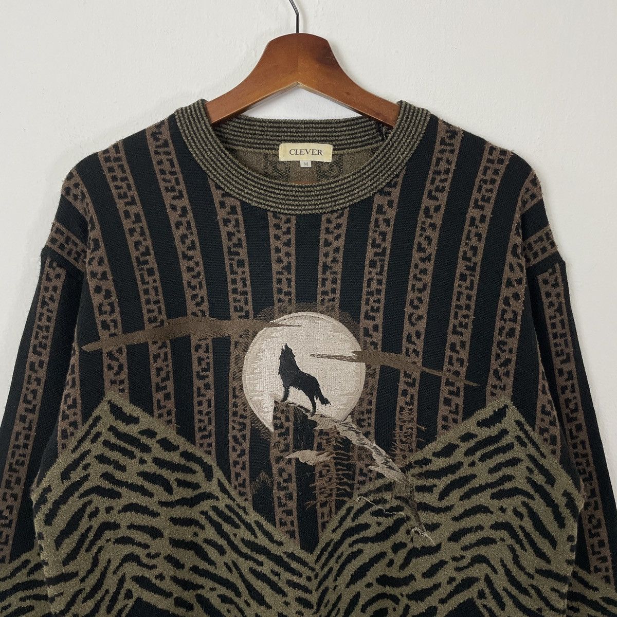 Aran Isles Knitwear RARE‼️Vintage Clever Fox Habitat Motive Jumper Knitwear Size US L / EU 52-54 / 3 - 4 Thumbnail