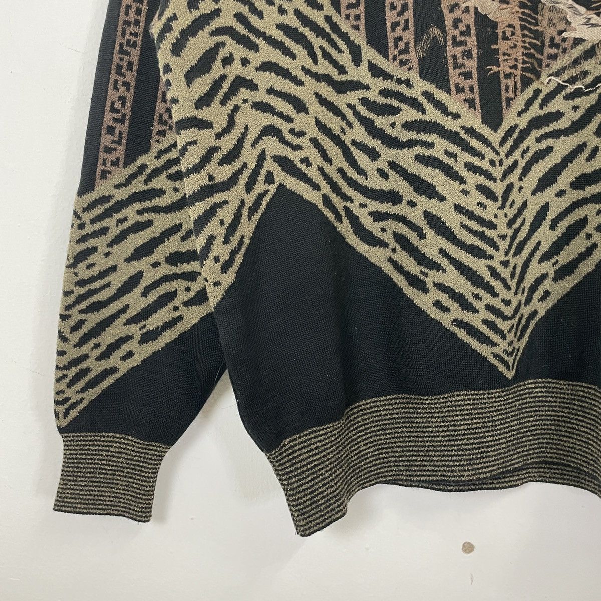 Aran Isles Knitwear RARE‼️Vintage Clever Fox Habitat Motive Jumper Knitwear Size US L / EU 52-54 / 3 - 3 Thumbnail