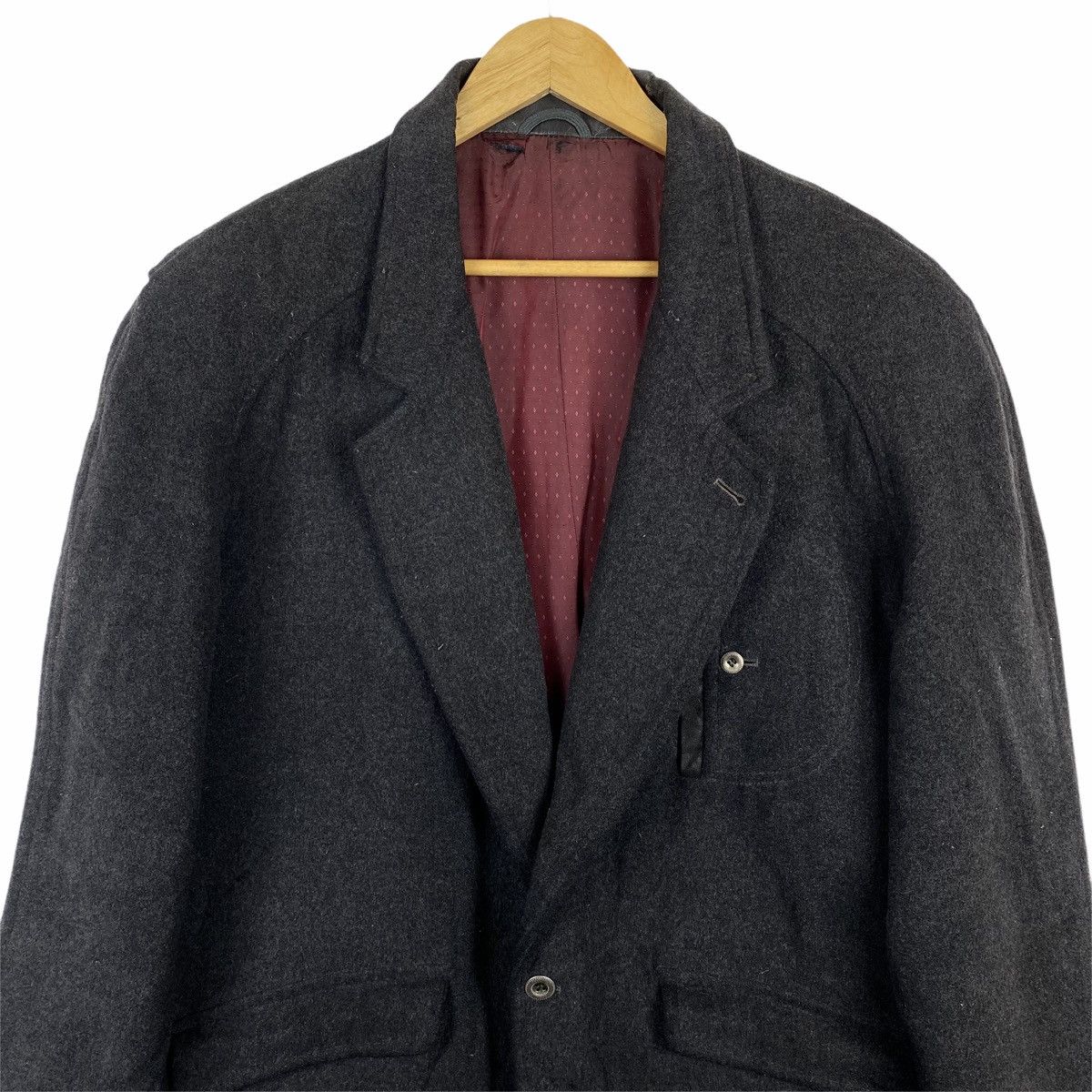 Givenchy GIVENCHY GENTLEMAN PARIS WOOL LEATHER BLAZER COAT Size 44R - 5 Thumbnail