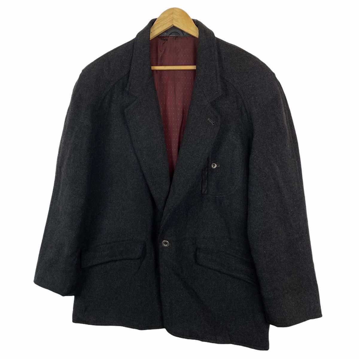 Givenchy GIVENCHY GENTLEMAN PARIS WOOL LEATHER BLAZER COAT Size 44R - 4 Thumbnail