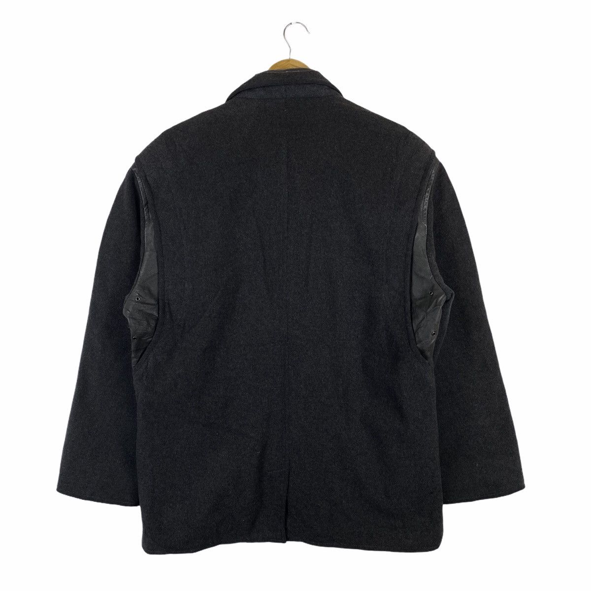 Givenchy GIVENCHY GENTLEMAN PARIS WOOL LEATHER BLAZER COAT Size 44R - 2 Thumbnail