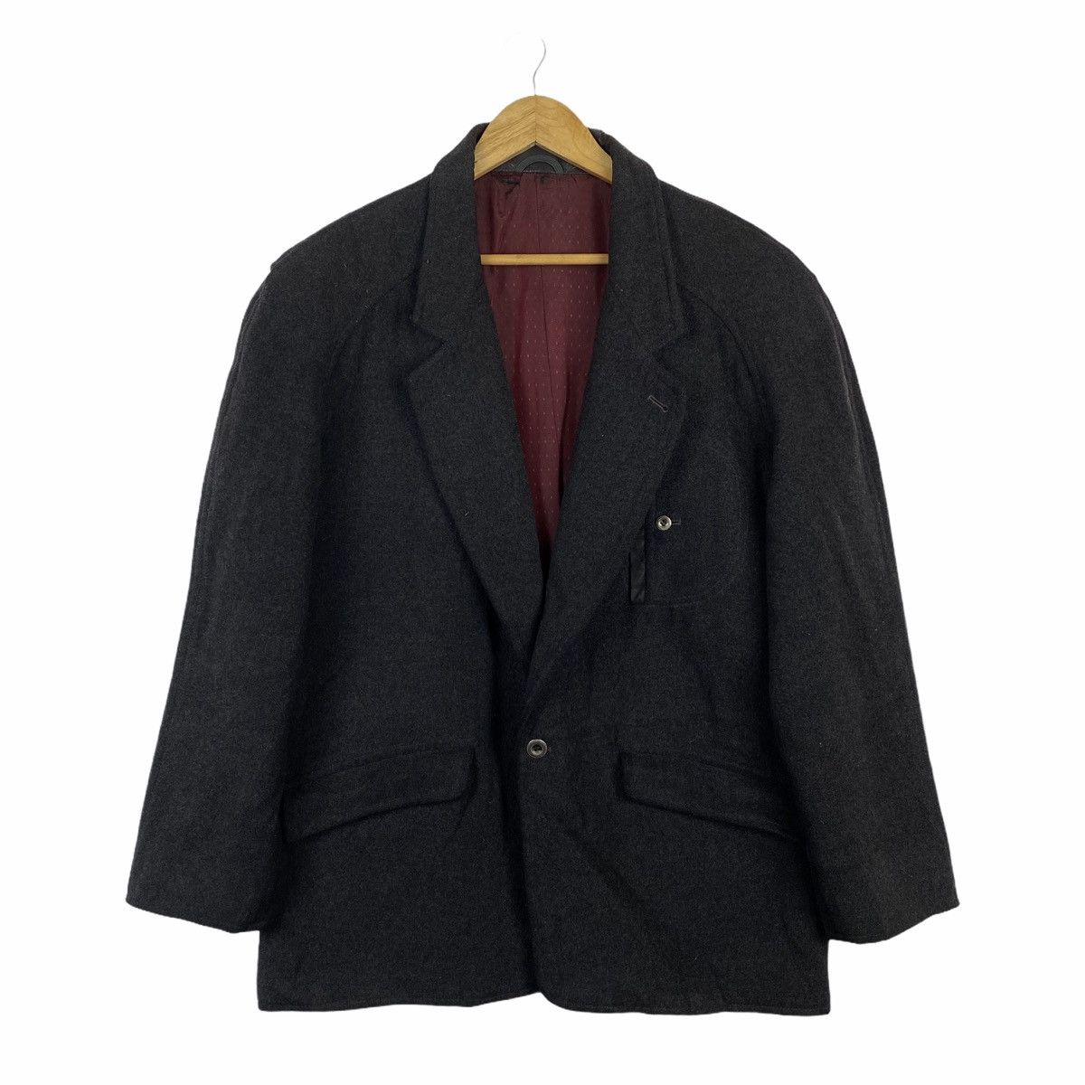 Givenchy GIVENCHY GENTLEMAN PARIS WOOL LEATHER BLAZER COAT Size 44R - 1 Thumbnail
