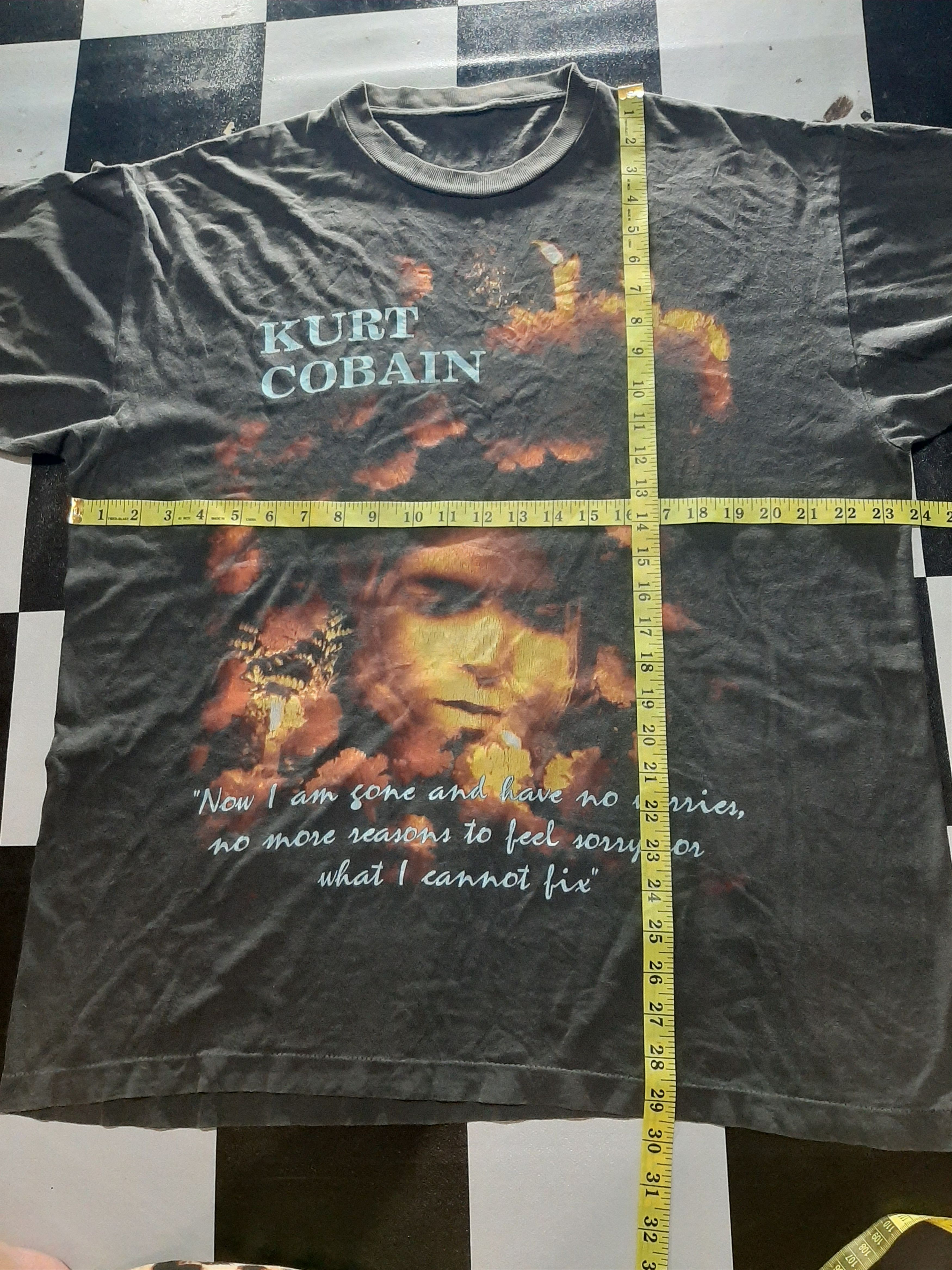 Band Tees × Vintage RARE🔥’90 KURT COBAIN PRINT LIGHT REFLECTION SINGLE STITCH Size US L / EU 52-54 / 3 - 18 Thumbnail