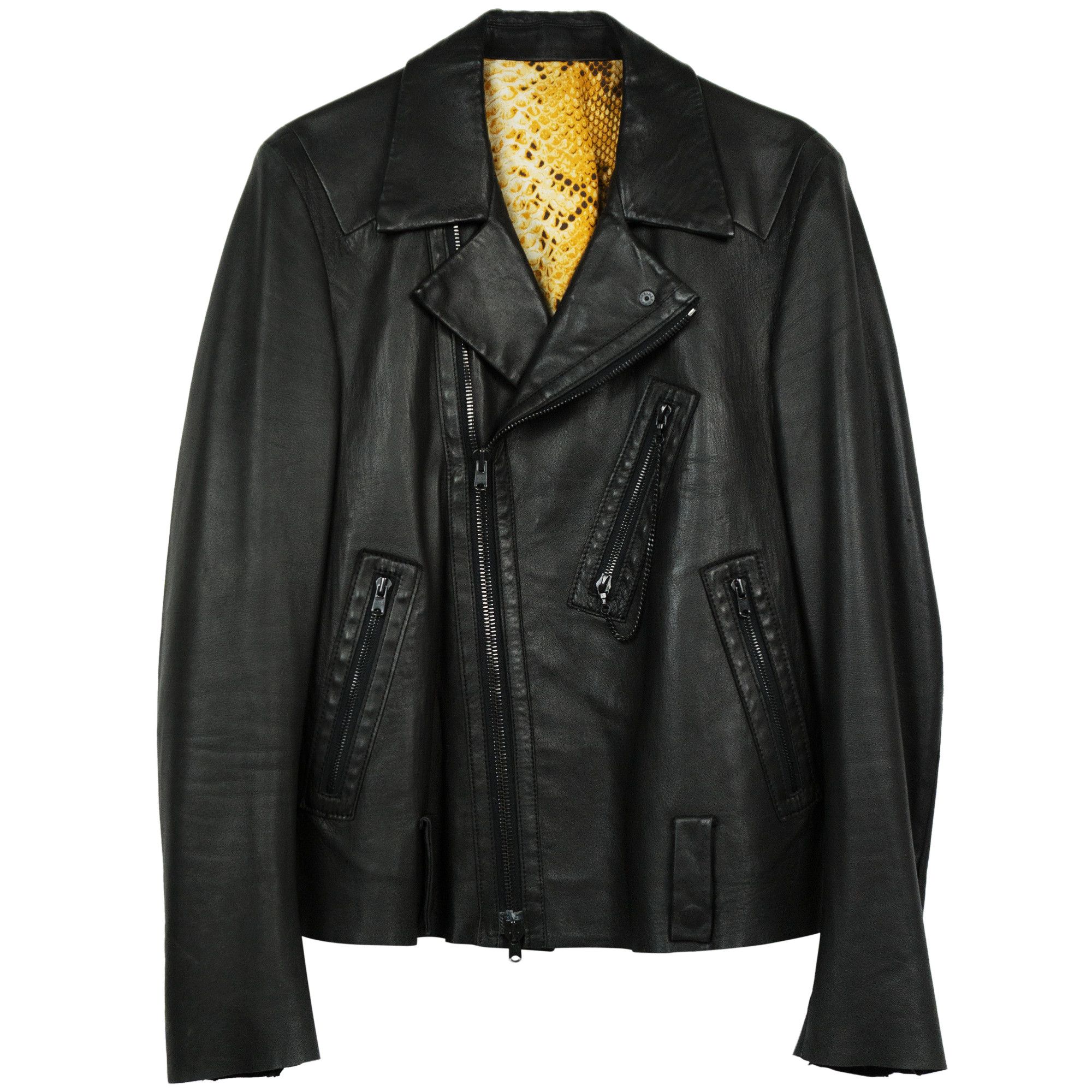 image of Number N Ine x Takahiromiyashita The Soloist Number (N)Ine Ss06 Leather Jacket in Black (Size Large
